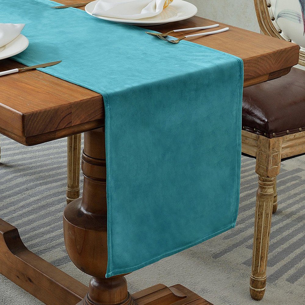 XDeer Tischläufer Tischläufe,Tischläufer Tischdeko Deko Wohnzimmer für, Weihnachten,Hochzeit Tischband (35*180cm) blue