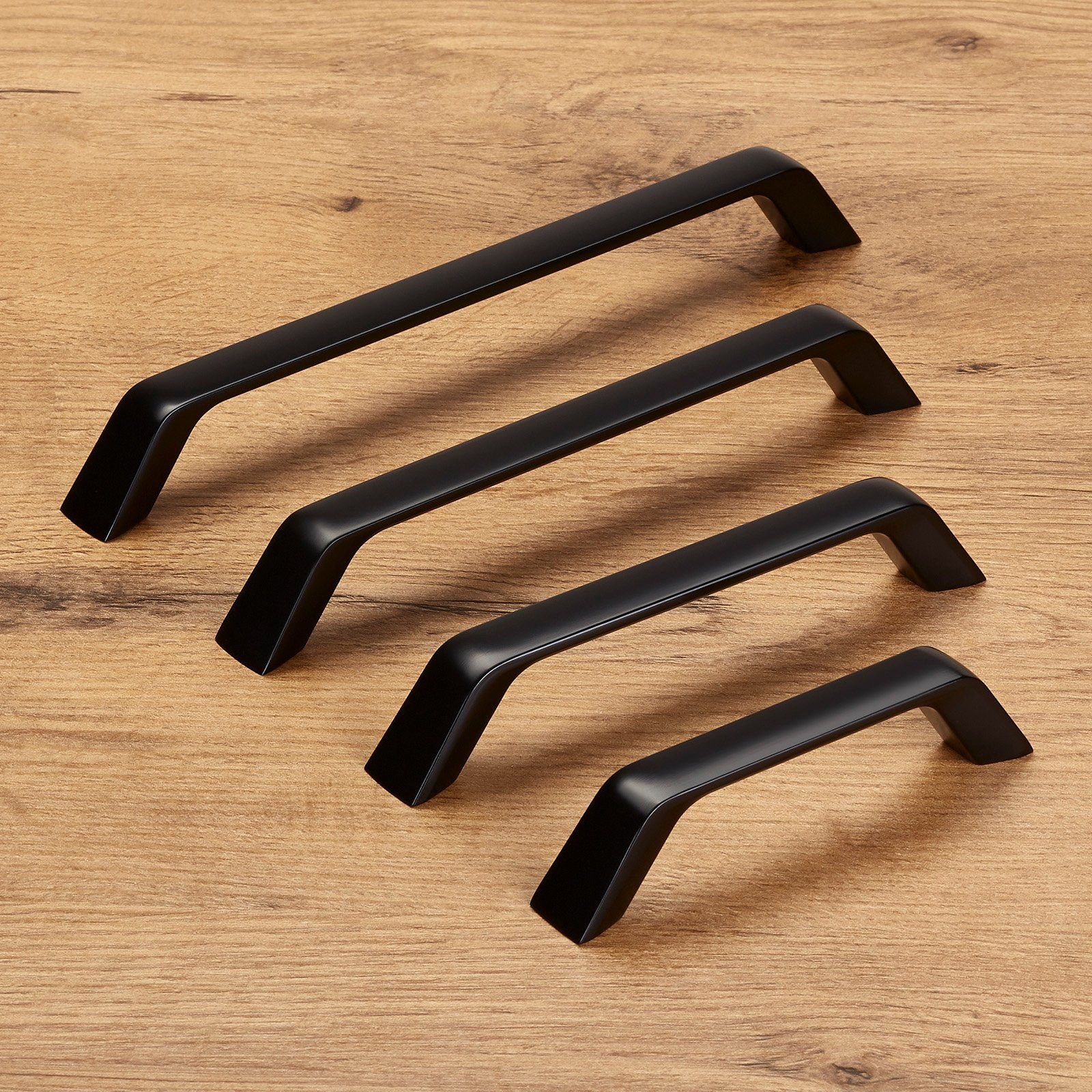 SO-TECH® Möbelgriff Bügelgriff BLACKLINE II schwarz matt, Schrankgriff Aluminium (1-St), Bohrlochabstand (BA) 96 mm, inkl. M4 Befestigungsschrauben – Bild 3 von 5