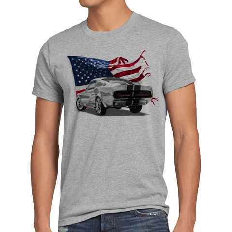 style3 Print-Shirt Herren T-Shirt Stars and Stripes Muscle Car eleanor mustang