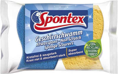 SPONTEX Geschirrschwamm Geschirrschwamm 2er Pack, Kratzfrei & saugstark