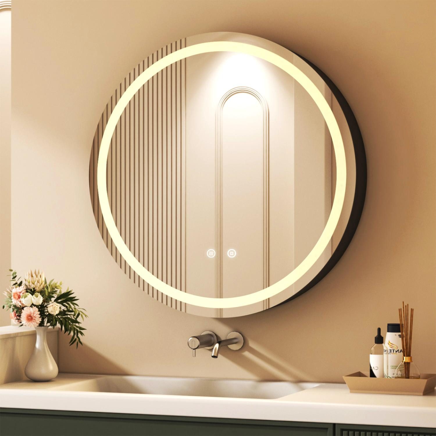 WDWRITTI Spiegelschrank Bad mit Beleuchtung Badezimmerspiegelschrank mit LE günstig online kaufen