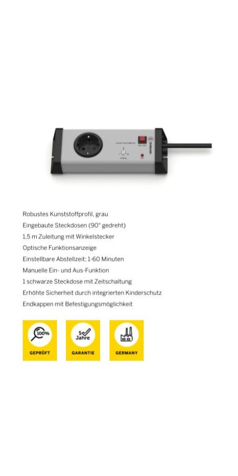 Thumbnail - Ehmann Ehmann Steckdosenleiste mit Schalter und Zeitschaltfunktion Steckdosenleiste