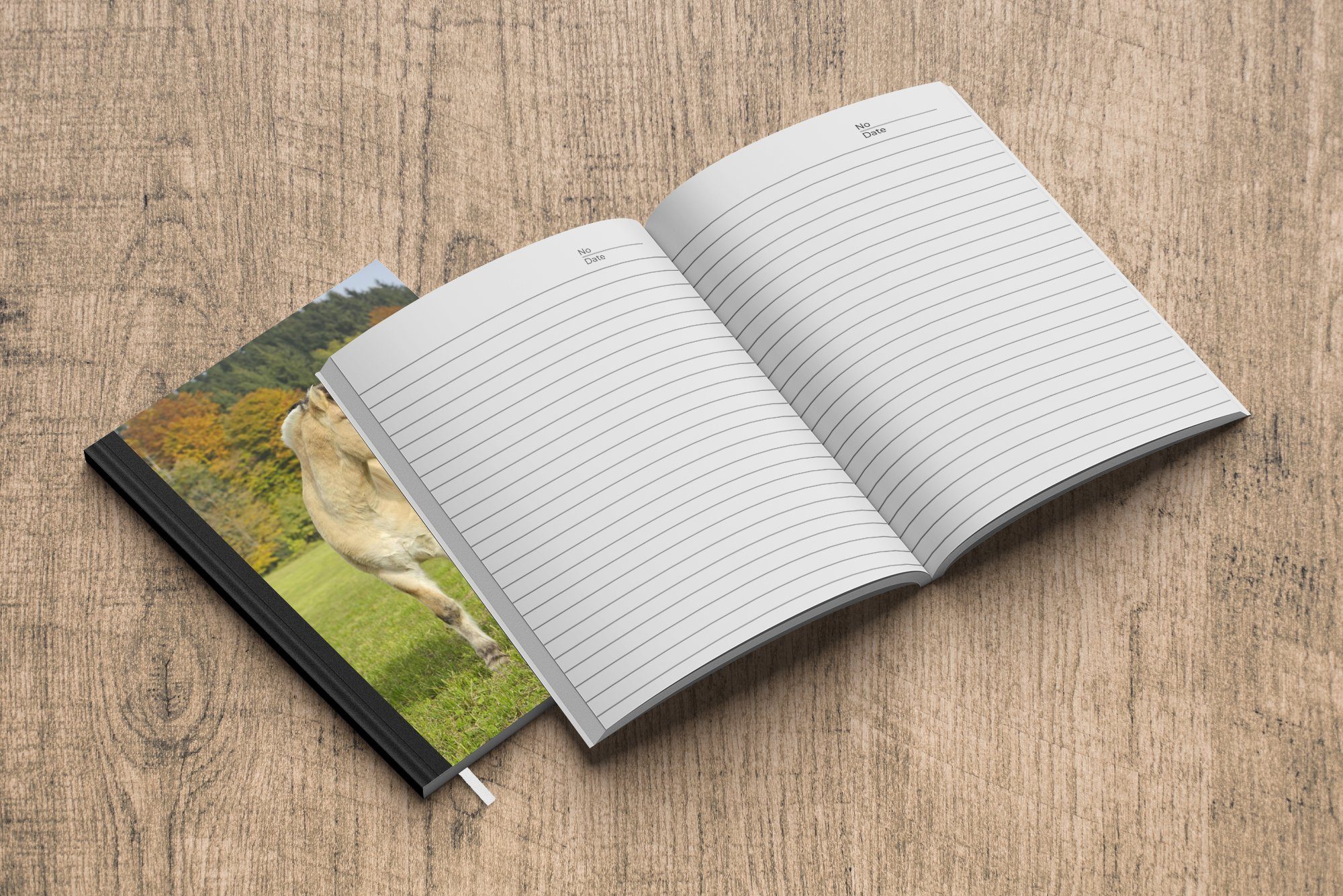 98 Fjordpferd Herbstlandschaft, Journal, MuchoWow Merkzettel, Notizheft, einer Haushaltsbuch in A5, Notizbuch Seiten, Tagebuch,