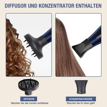 CONFU Haartrockner Vielseitige Styles mit 2 Geschwindigkeiten, 2400,00 W, Modisches Einzigartiges Fronttastendesign, Stark und Schnell Trocknend