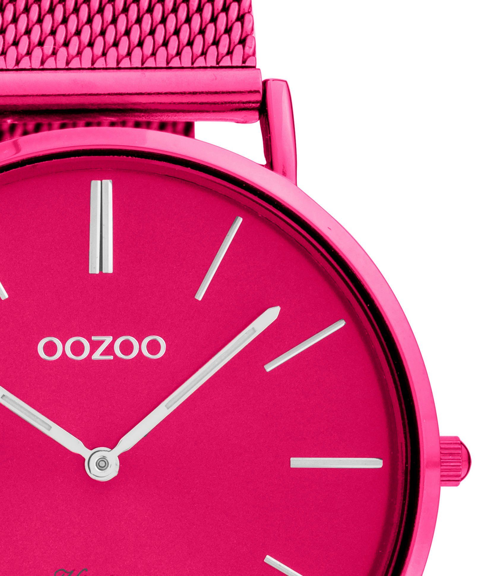 OOZOO Quarzuhr C20275, Metallgehäuse, pinkfarben IP-beschichtet, Ø ca. 40 mm | Quarzuhren