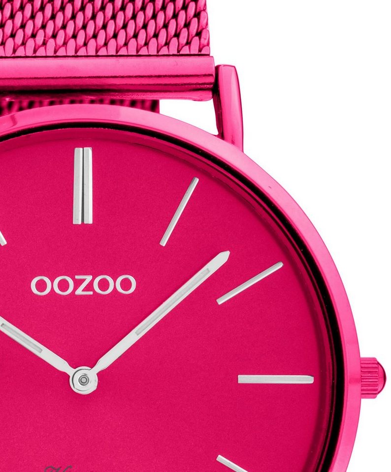 OOZOO Quarzuhr C20275, Metallgehäuse, pinkfarben IP-beschichtet, Ø ca. 40 mm