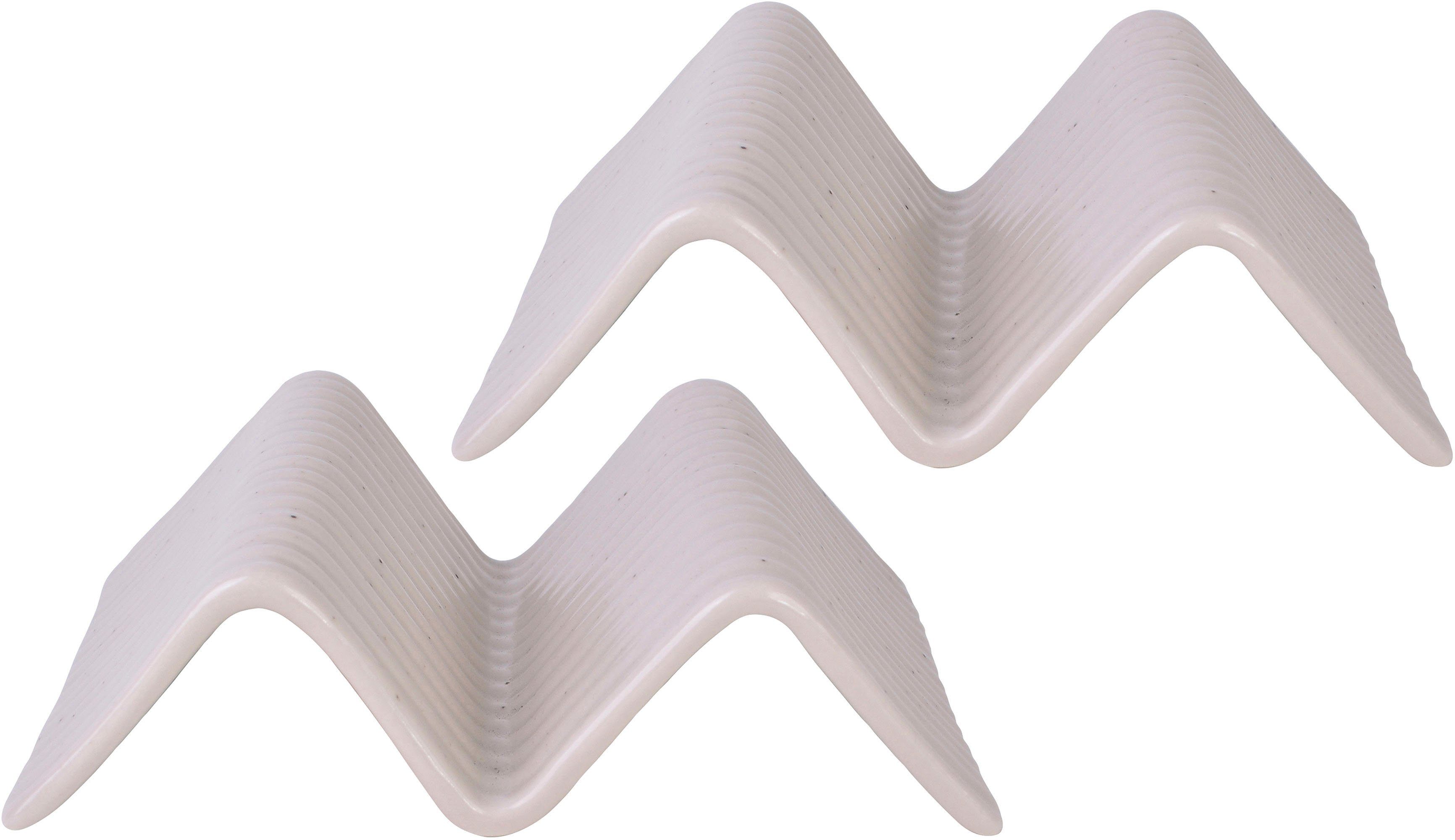 CreaTable Servierplatte Taco Stand, Steinzeug, (Set, 2-tlg), Servier Set, Topaktueller „Streat Food“ Trend