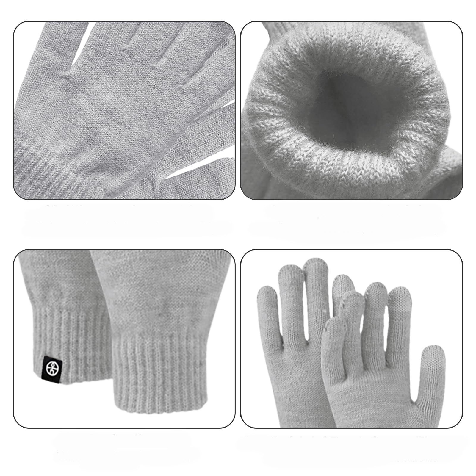 Cachito Mütze & Schal 3in1 Unisex BeanieMütze Touchscreen Handschuhe und Loop Schal Set (Mit Weiches Fleecefutter) für Outdoor Sport Joggen Skifahren – Bild 5 von 5
