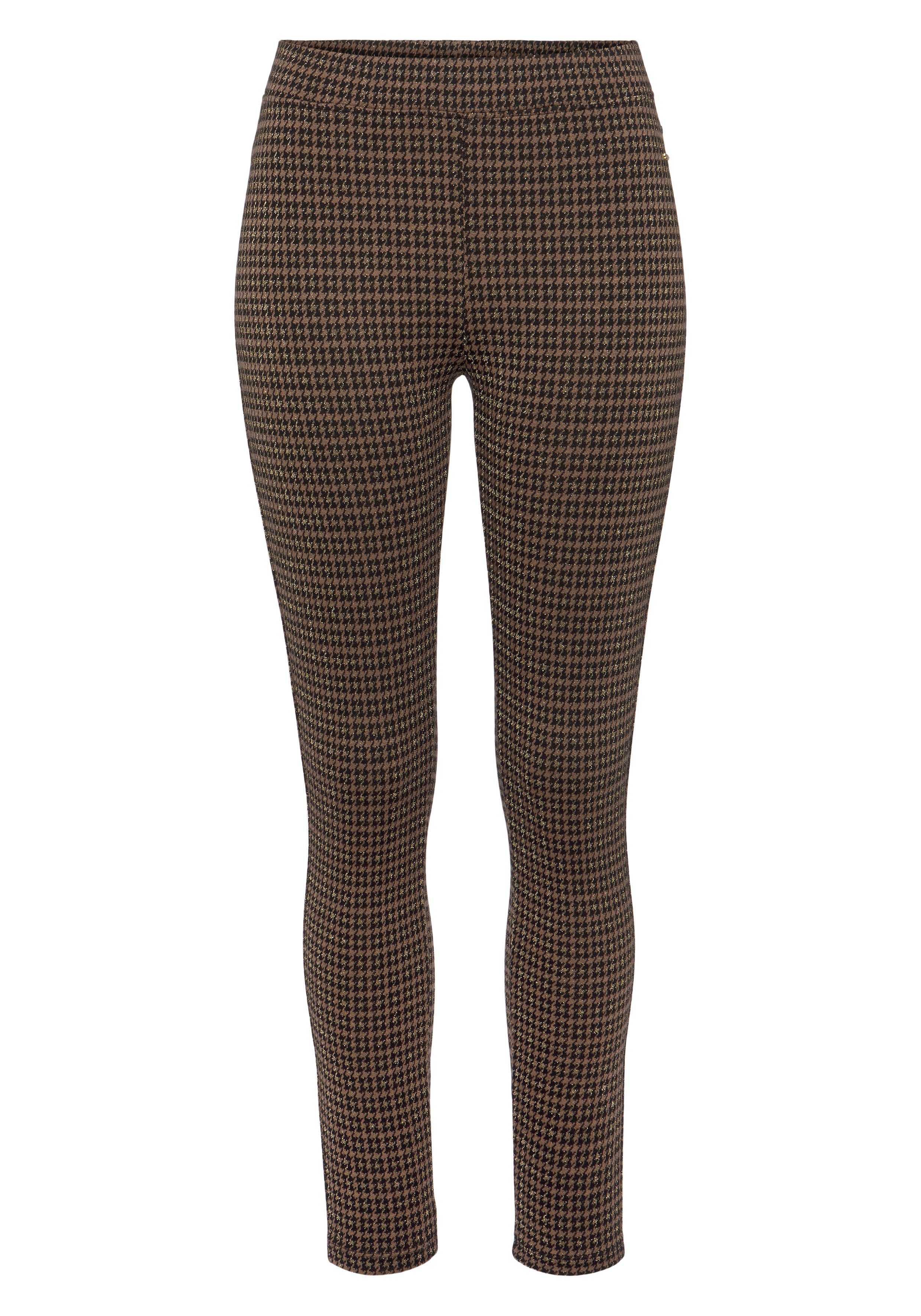 LASCANA Leggings mit glitzerndem Hahnentritt Muster günstig online kaufen