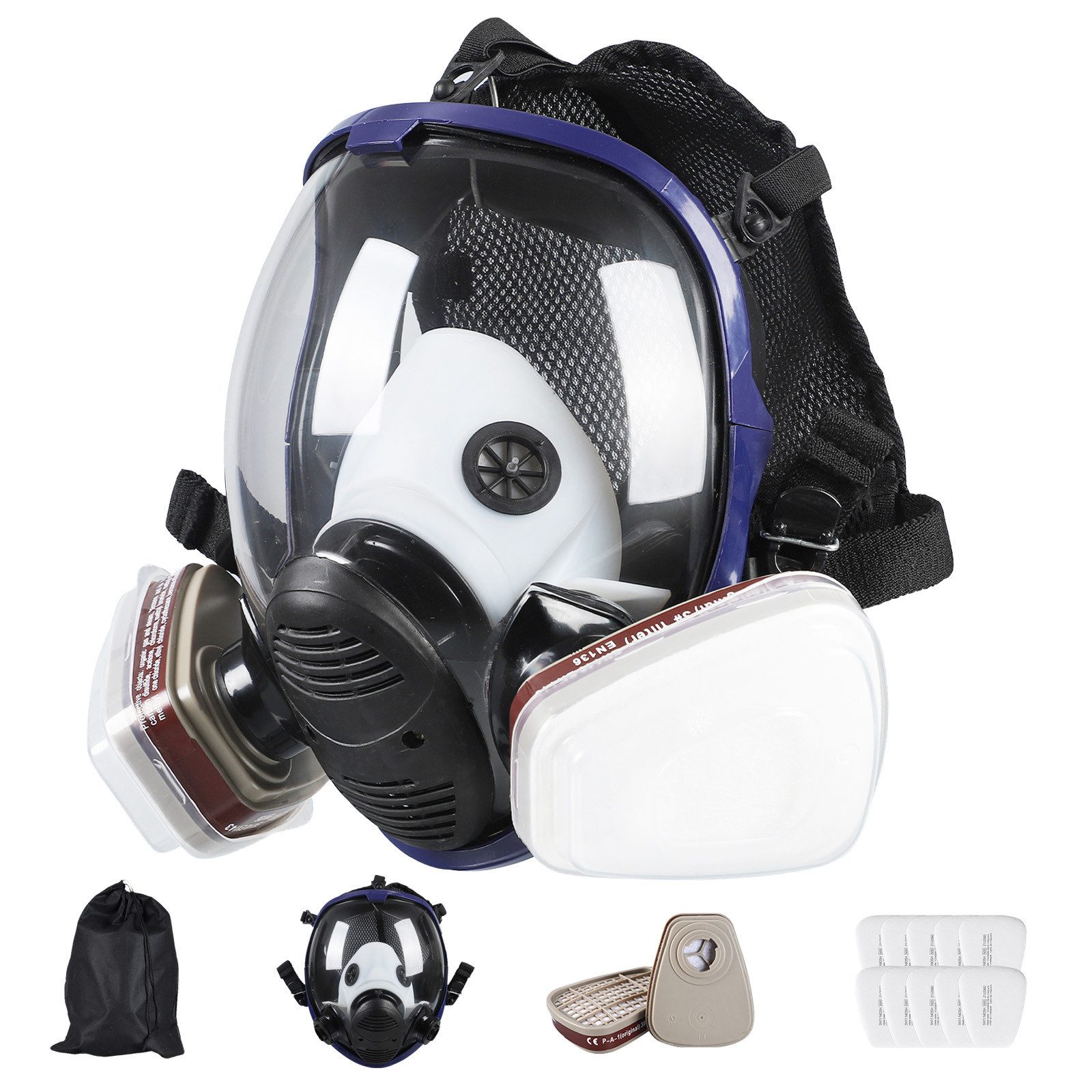 Mund-Nasen-Masken Vollgesichtsmaske Atemschutzmaske Staubschutzmaske Spritzmaske