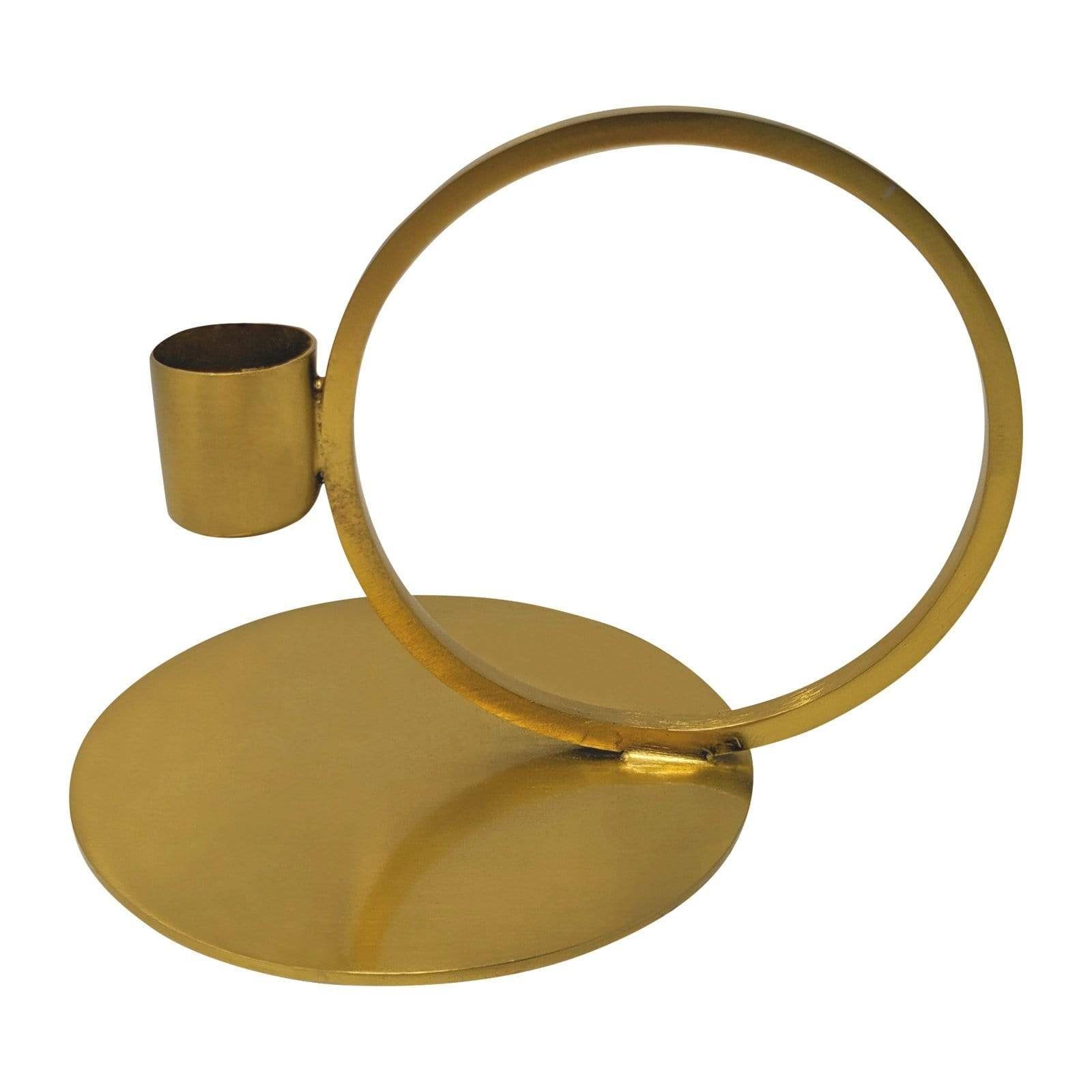 LaLe Living Kerzenständer GEO 14x10cm ringförmiger Kerzenhalter, in Gold und Schwarz aus Eisen