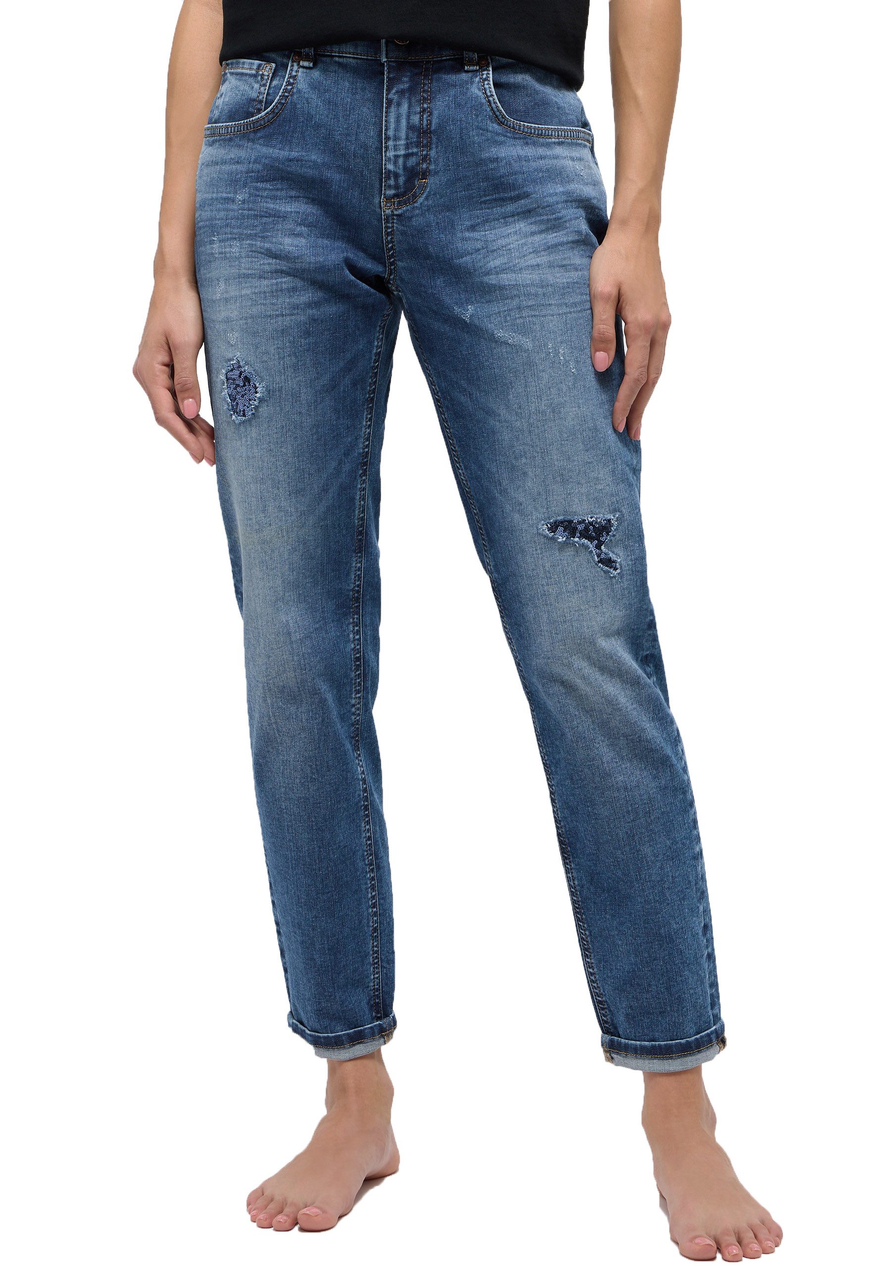 5-Pocket-Jeans Angels Jeans Boyfriend Sequin used blue