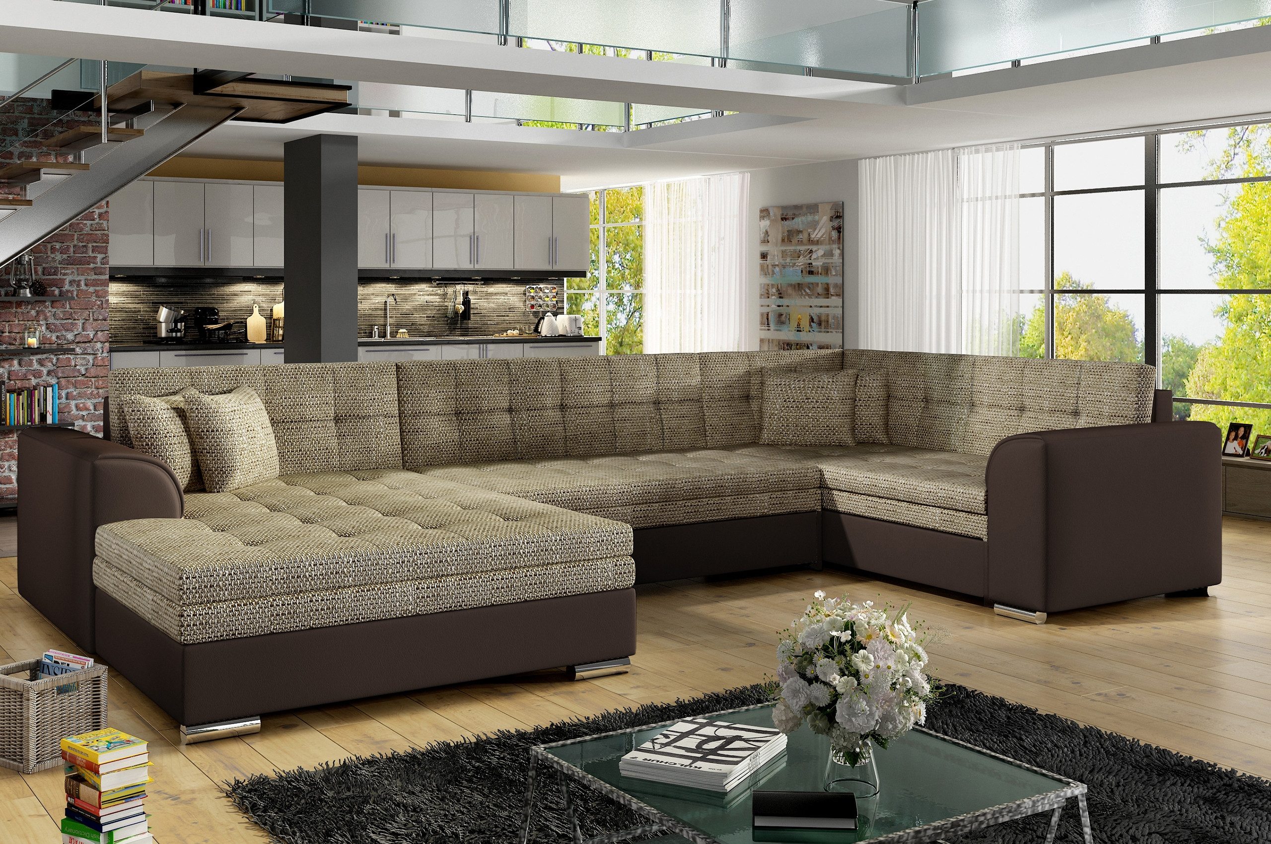 MF Design Wohnlandschaft Dario, mit Bettfunktion