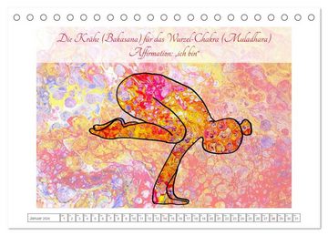 CALVENDO Wandkalender Chakren Yoga (Tischkalender 2024 DIN A5 quer), CALVENDO Monatskalender