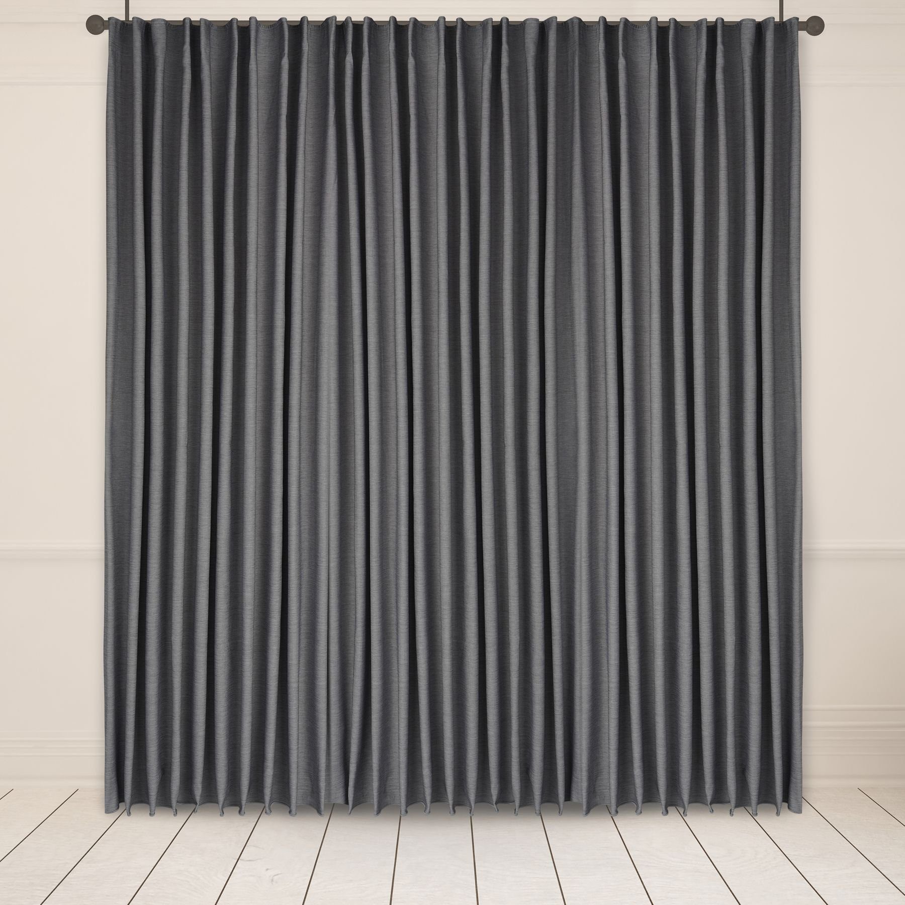 Asphald Gardine Übergardine Wärmeschutz grau Dekoschal auf Maß 1:2 1er Falte (1 St), Faltenband, St.Br 200cm f.Breite 100cm