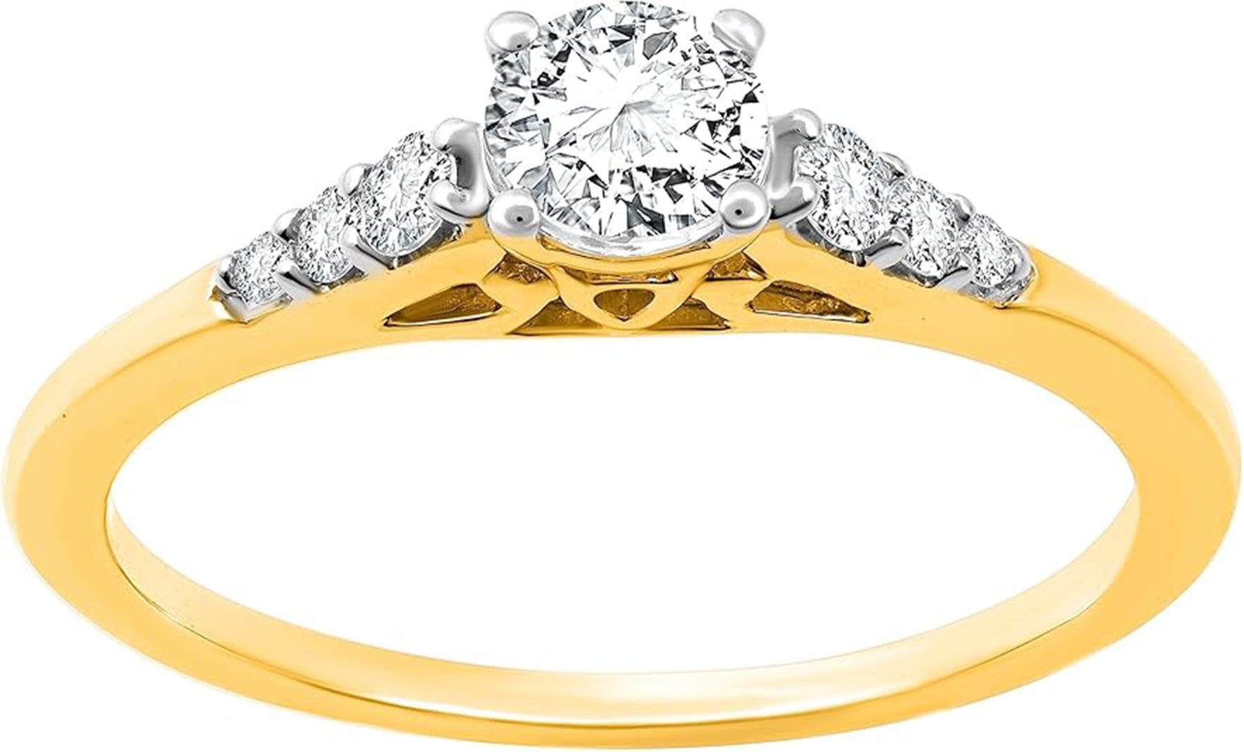 Jumpeak Diamantring 0.5ct VS1,lab grown diamant ring,verlobungsring,damen geschenk, 3EX Eheringe,liebes geschenk für sie,geschenk ideen für frau,14K Gold