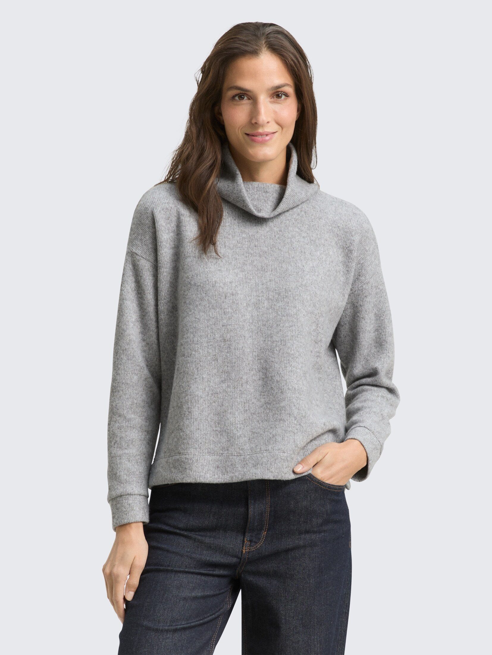TOM TAILOR Sweatshirt Strick & Sweatshirts Loose Fit Sweatshirt mit Rollkragen