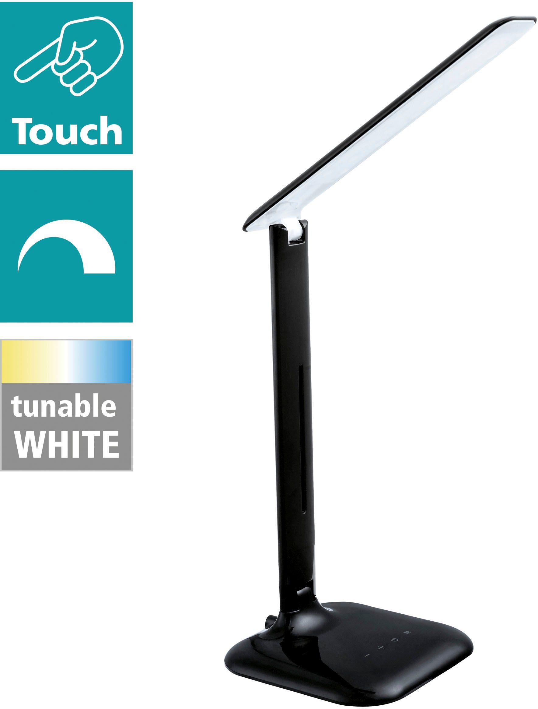 EGLO Tischleuchte CAUPO, Bluetooth, Dimmfunktion, Farbwechsel, Smart Home, LED fest integriert, Extra-Warmweiß, Neutralweiß, Kaltweiß, Warmweiß, Tageslichtweiß, CCT