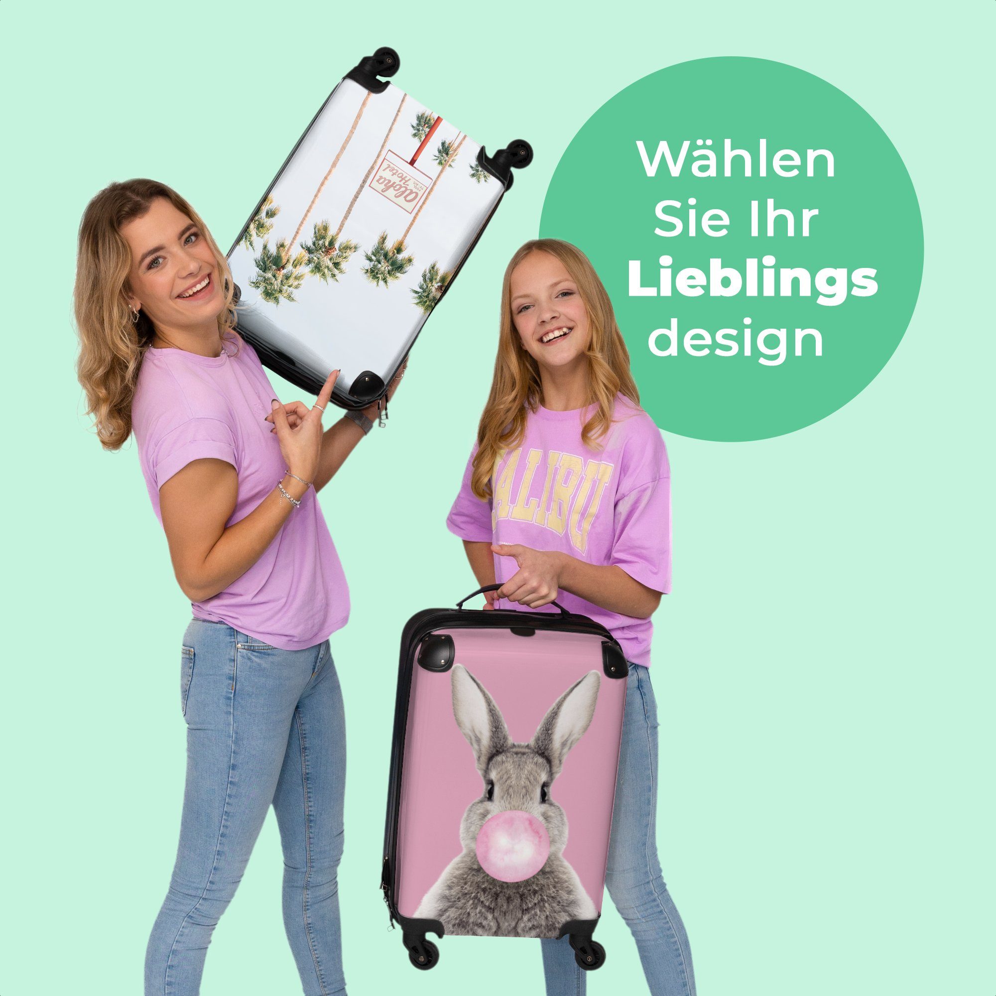 - Rollen Natur Rollen, NoBoringSuitcases.com© Reisekoffer Kleine 4 mit Himmel, Handgepäckkoffer Rollkoffer Palmen Cabin - Sommer 55x35x20cm Trolley Handgepäck - - 4