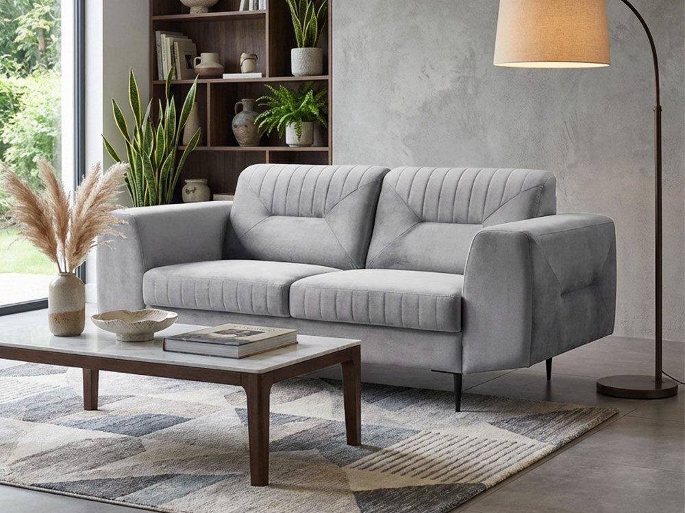Beautysofa 2-Sitzer VENEZIA modernes Wohnzimmer Sofa, viele modische Farben zur Auswahl, Design Couch mit Metallbeinen