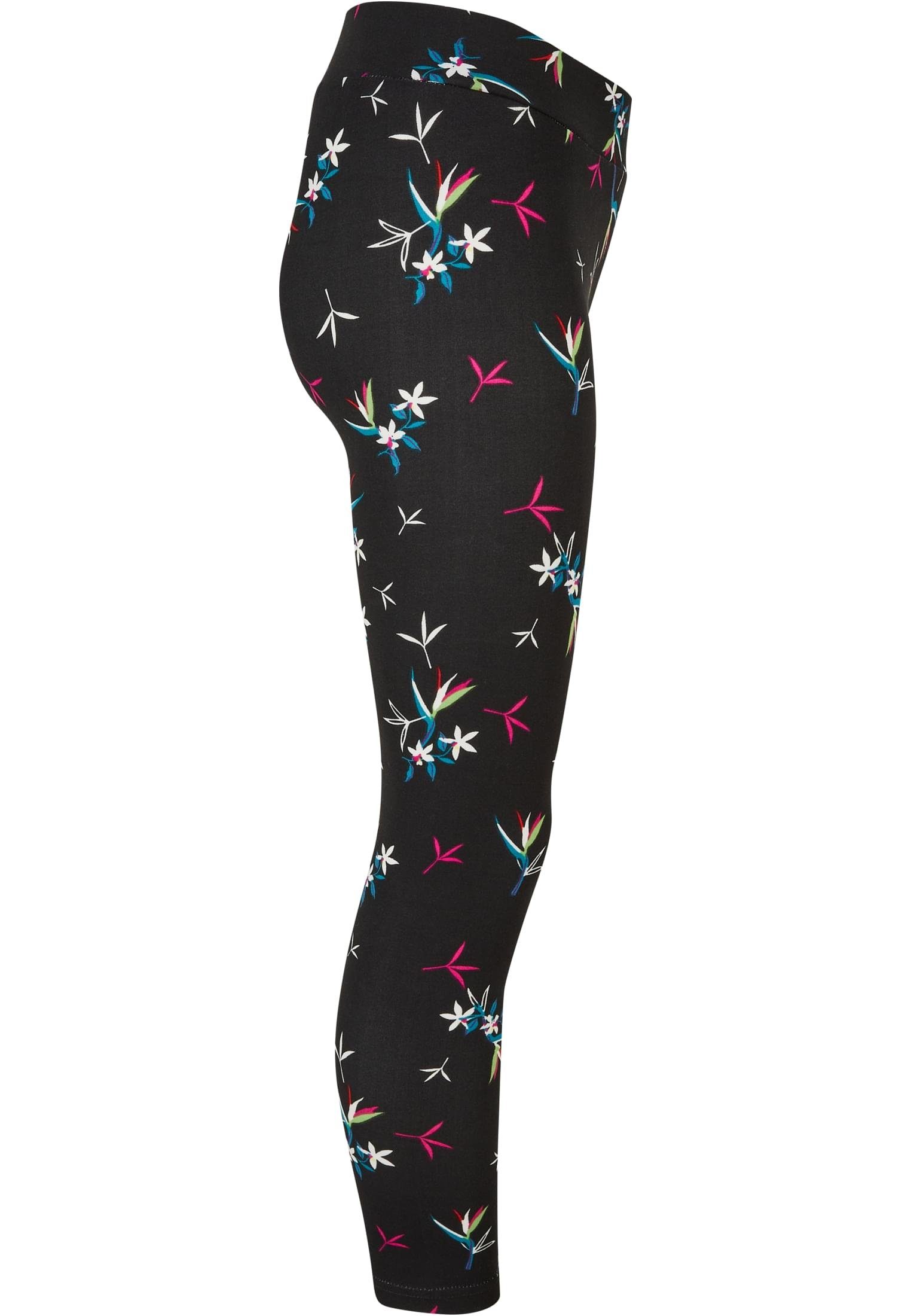 URBAN CLASSICS Leggings Leggings Damen Girls blackfloret AOP Soft (1-tlg)