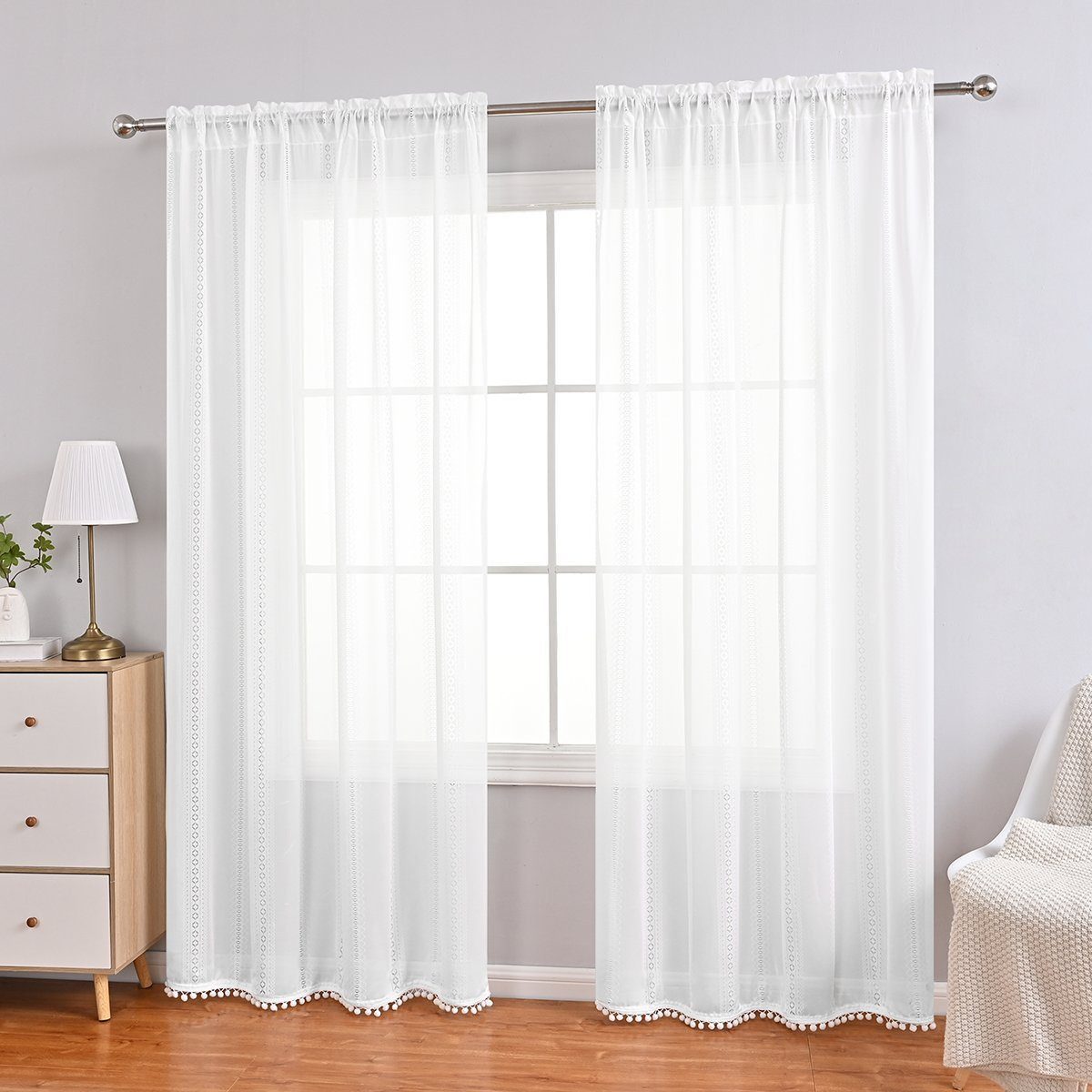 BYSURE Gardine, Stangendurchzug (2 St), transparent, günstig online kaufen