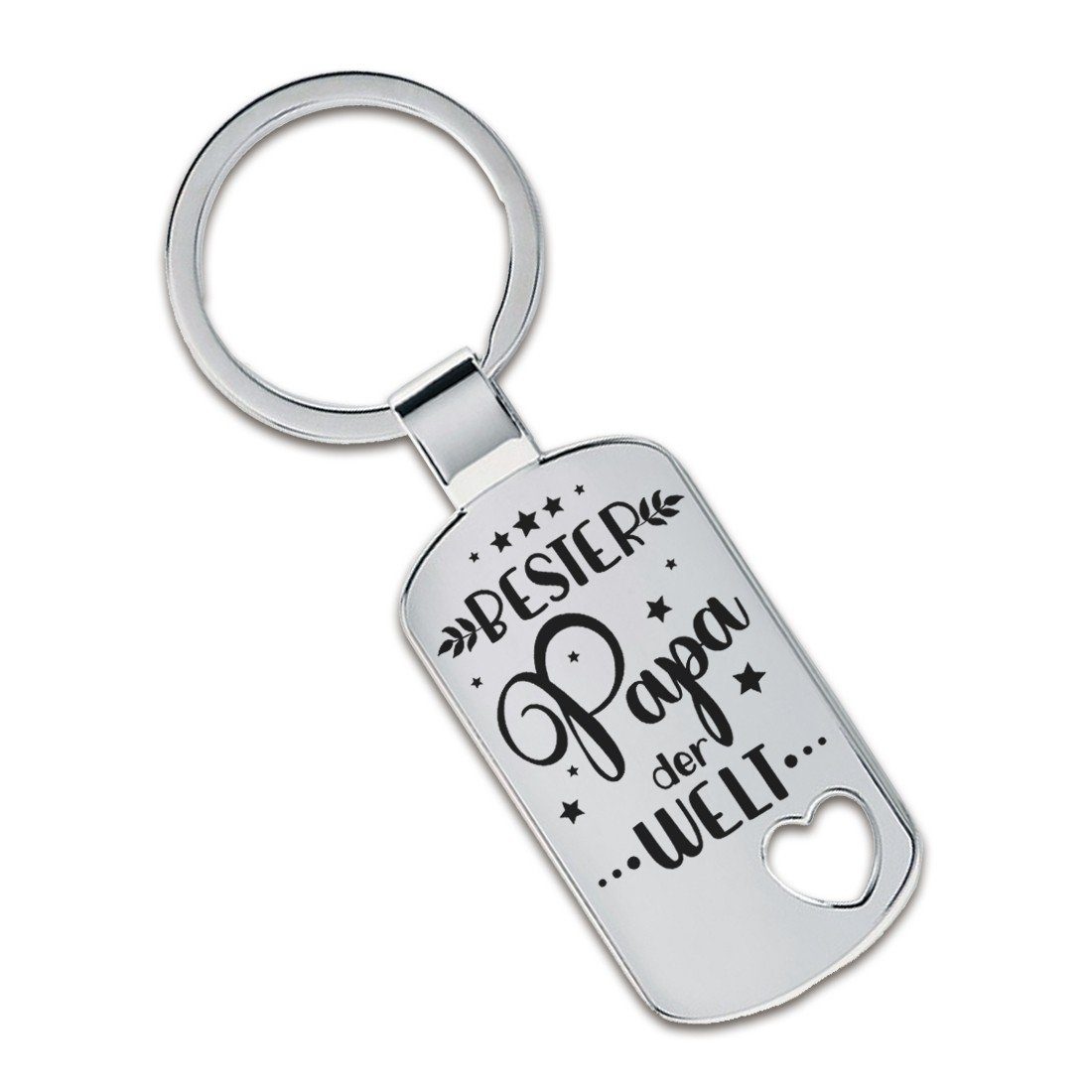 Lieblingsmensch Schlüsselanhänger Bester Papa der Welt - ein tolles Geschenk und kleiner Glücksbringer (Schlüsselanhänger mit Gravur, inklusive Schlüsselring), Robuste und filigrane Lasergravur | Schlüsselanhänger