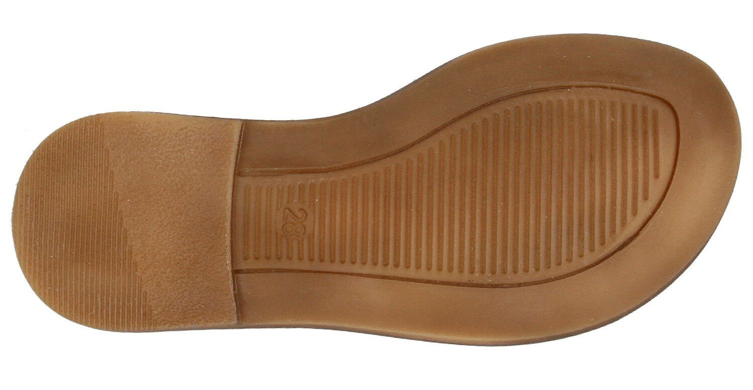Sandalette Clic! Mädchen aus 8984 Leder Straßsteinchen Sandalen beige für mit Clic