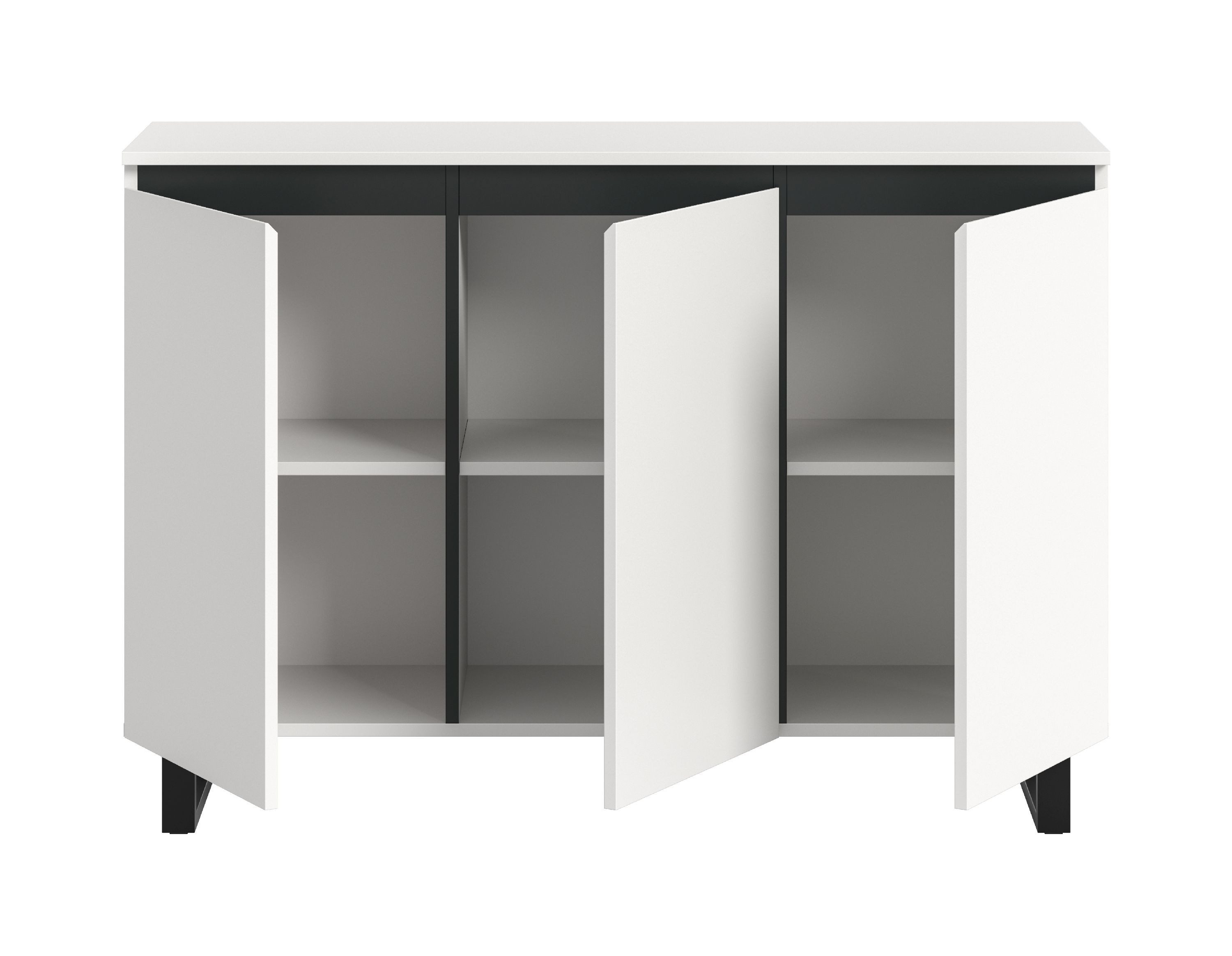 xonox.home Sideboard Tomasa, weiß Melamin Melamin beschichtet modern 120x84x36 cm