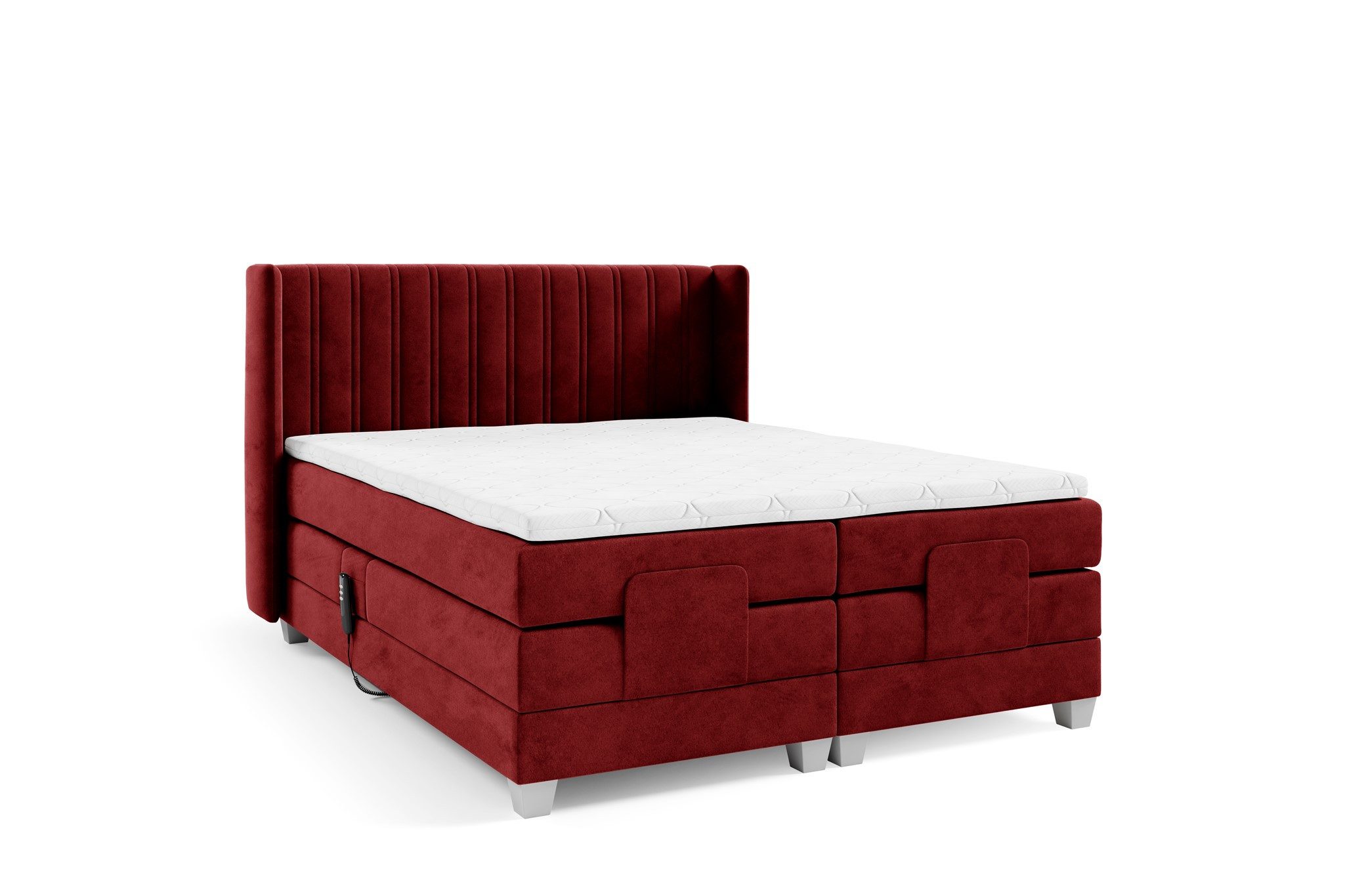 Fun Möbel Boxspringbett Schlafzimmerbett Elektrisches Bett MAGNUS in Stoff Salvador (inkl. Topper), Liegefläche elektrisch verstellbar