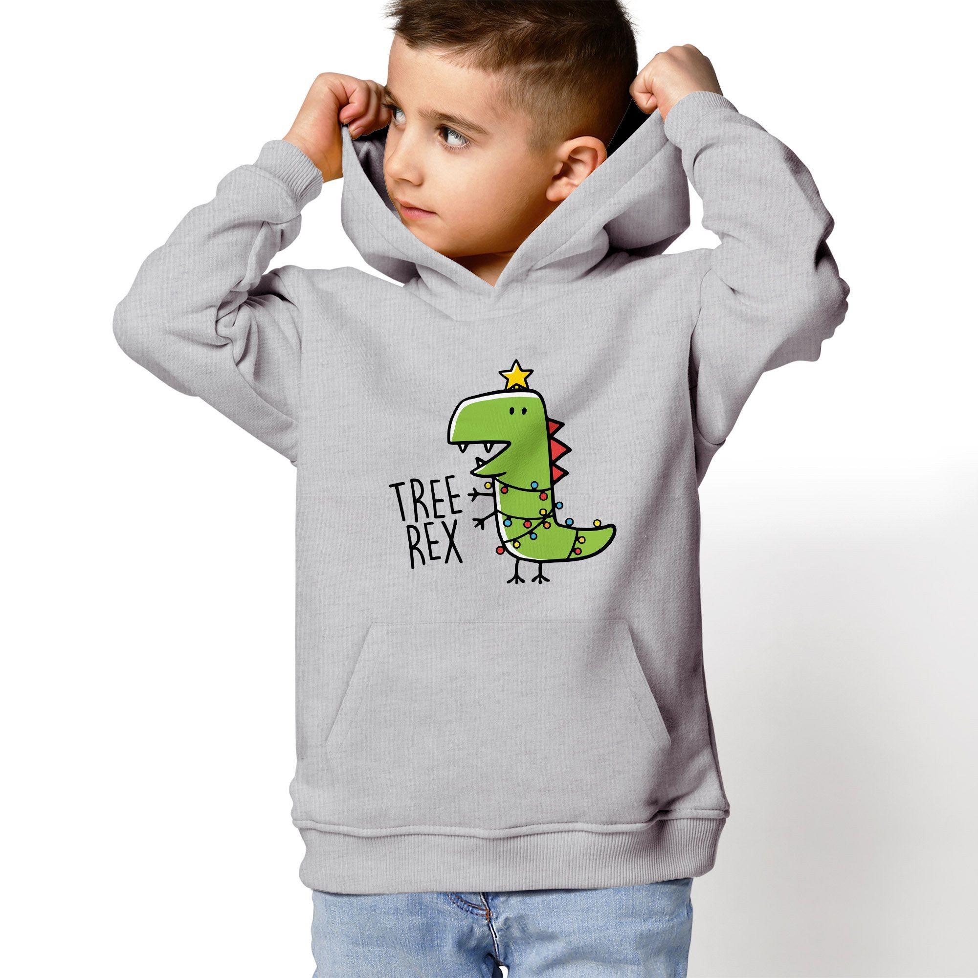 MoonWorks Hoodie Kinder Hoodie Tree Rex Weihnachtspullover Dino Saurier