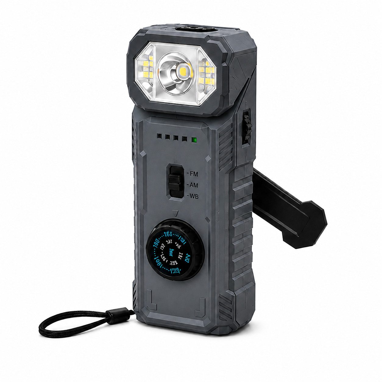 Toomoke Kurbelradio, Notfallradio, Campingradio, Outdoor-Radio mit Powerbank Notfallradio (AM/FM/Kurzwellenradio mit LED-Taschenlampe, SOS-Alarm und Magnetfuß)