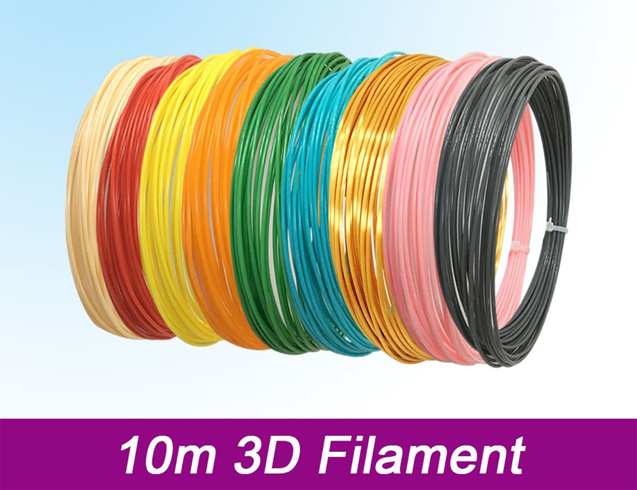 TPFNet 3D-Drucker-Stift PLA-Filament für 3D Drucker Stift - 3D-Malerei - Kinderspielzeug, DIY-Geschenk für Kinder - Farb PLA Filament Grün - 10m