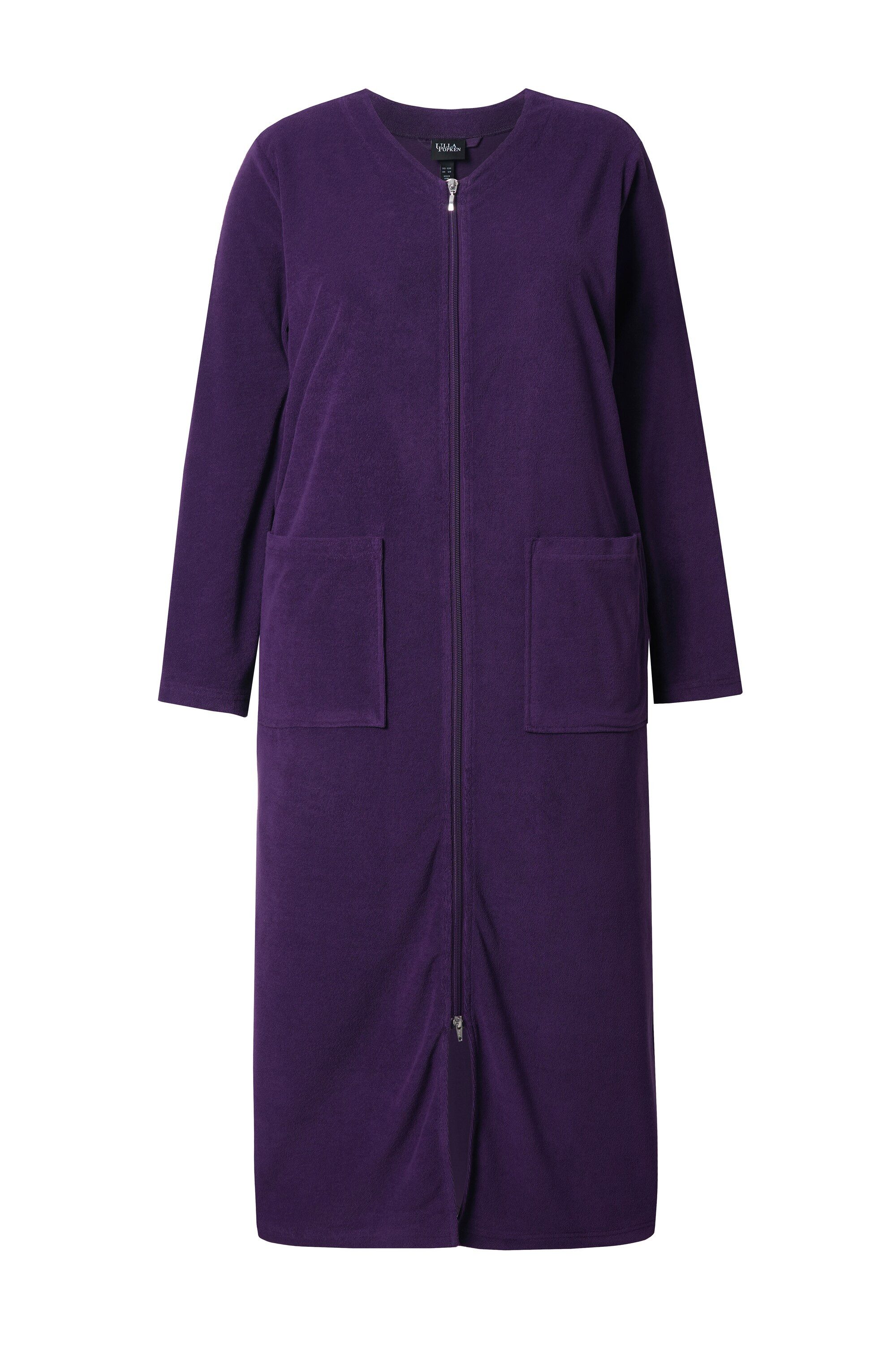 Ulla Popken Bademantel Bademantel Frottee 2-Wege-Reissverschluss Langarm, L günstig online kaufen