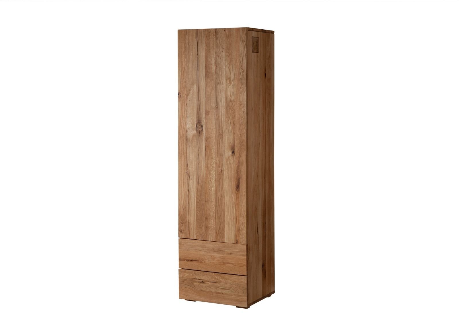 Massivmoebel24 Dreh-/Schwebetürenschrank (Schrank Wild-/Zerreiche 50x43x180 natur geölt FRANKFURT #113) Schrank Wild-/Zerreiche 50x43x180 natur geölt FRANKFURT #113
