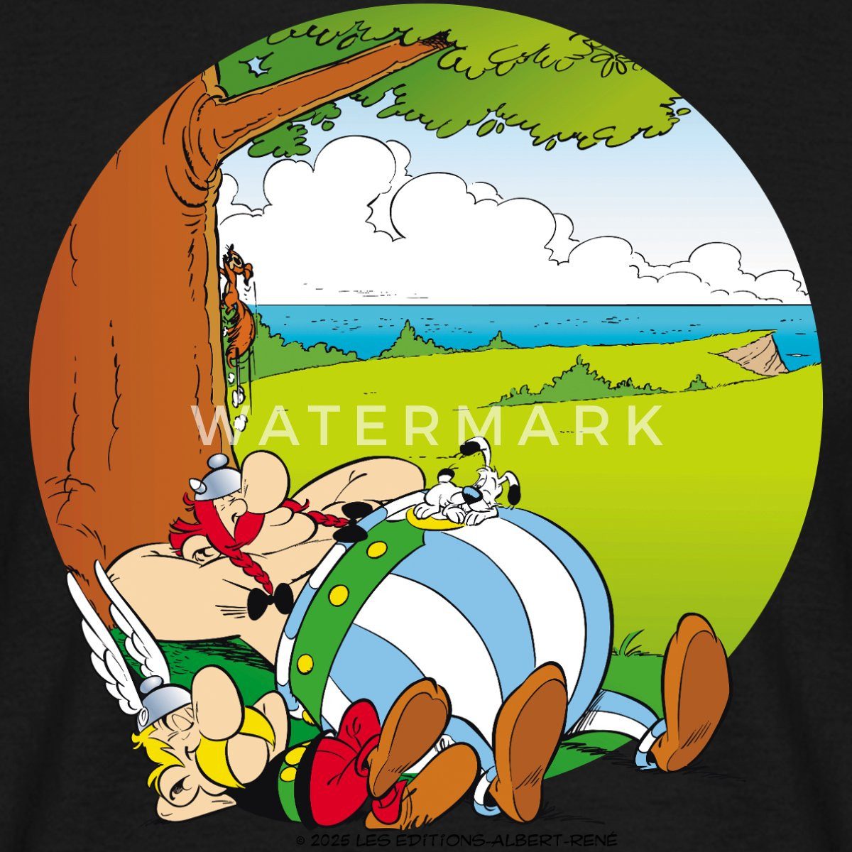 Spreadshirt T-Shirt Asterix & Obelix Machen Siesta Mit Idefix Männer T-Shirt (1-tlg)