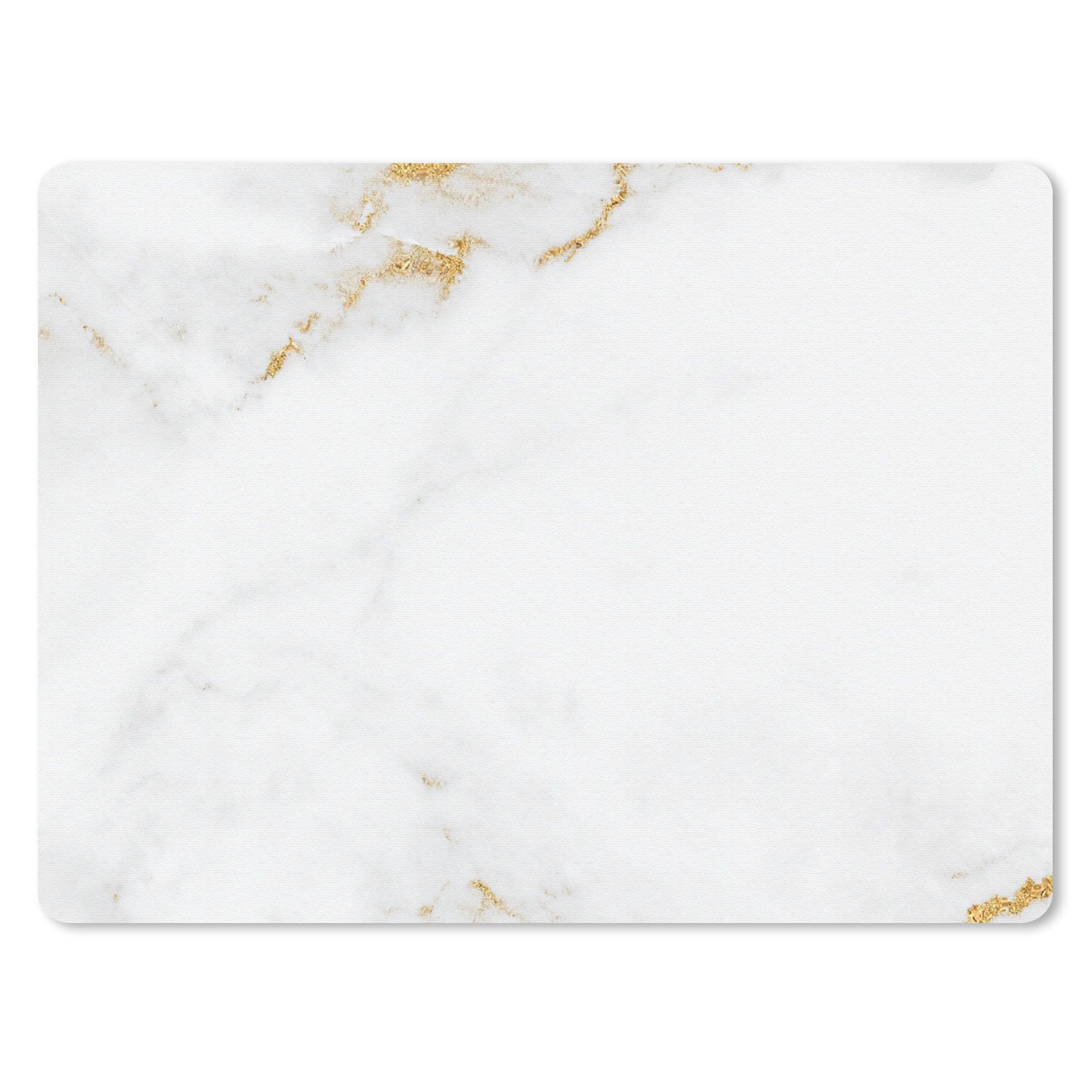 MuchoWow Mauspad Marmor - Gold - Weiß - Luxus (1-St), Gaming, Mousepad Klein, Büro Zubehör, Mausunterlage, 23x19 cm