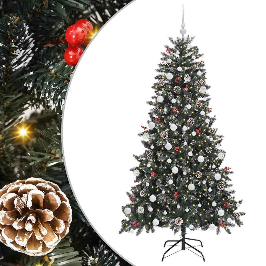 vidaXL Künstlicher Weihnachtsbaum Künstlicher Weihnachtsbaum Grün 180 cm PVC, Plastik und Stahl