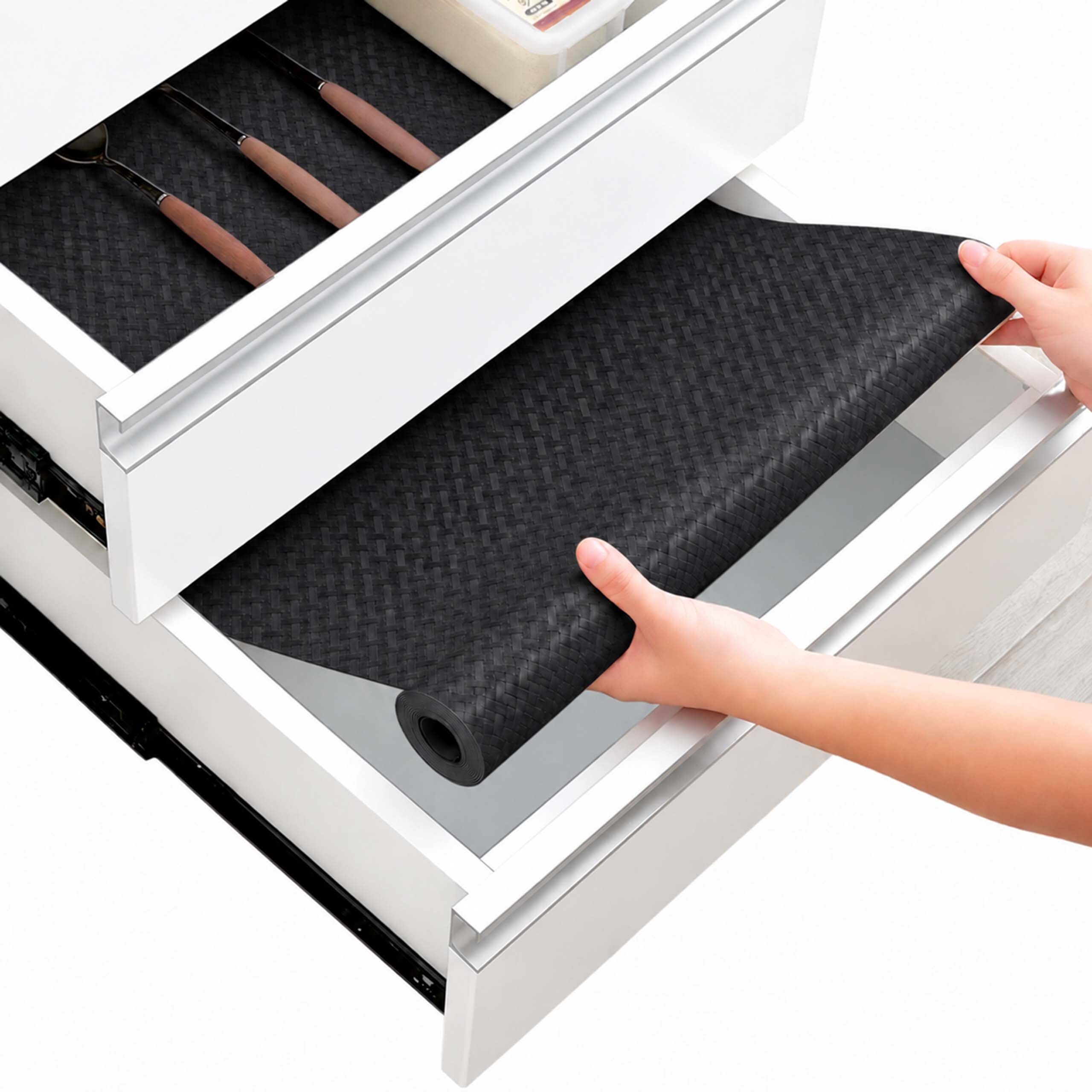 relaxdays Schubladenmatte zuschneidbar 6m (1 St), schwarz, 30 cm