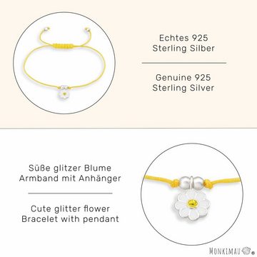 Monkimau Silberarmband Armband mit Blumen Anhänger aus 925 Silber (Packung)