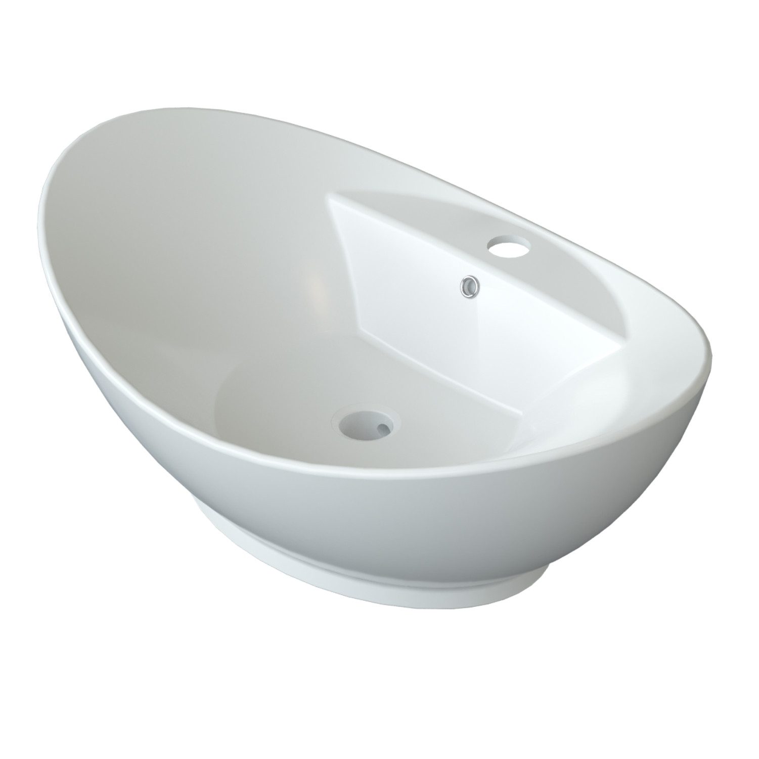 AQUABATOS Waschbecken Aufsatzwaschbecken mit/ohne Hahnloch rund oval eckig günstig online kaufen