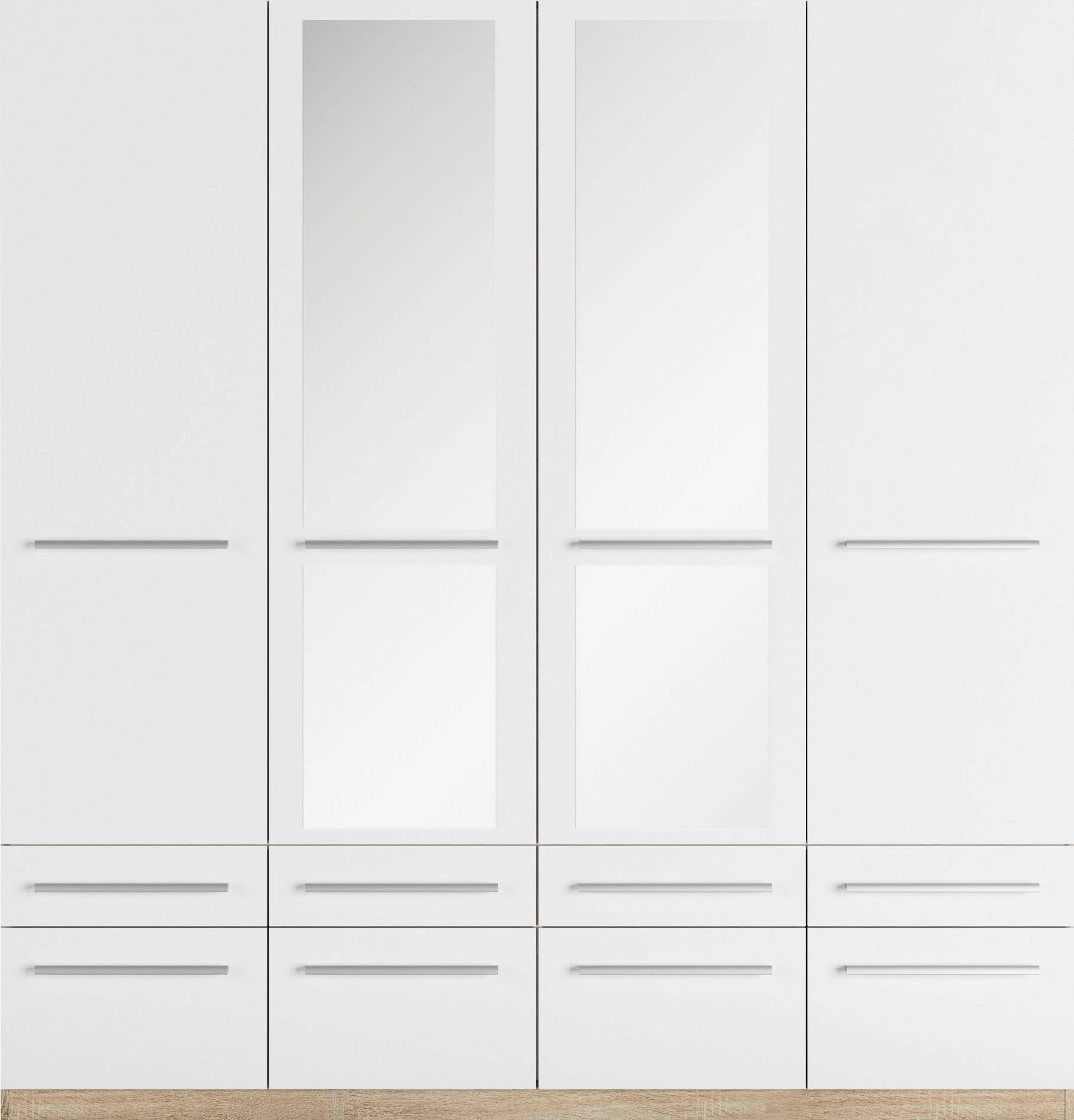 priess Kleiderschrank Schrank Garderobe Wäscheschrank Barcelona in 5 Breiten viel Stauraum, geräumige Schubkästen, mit Spiegel, MADE IN GERMANY