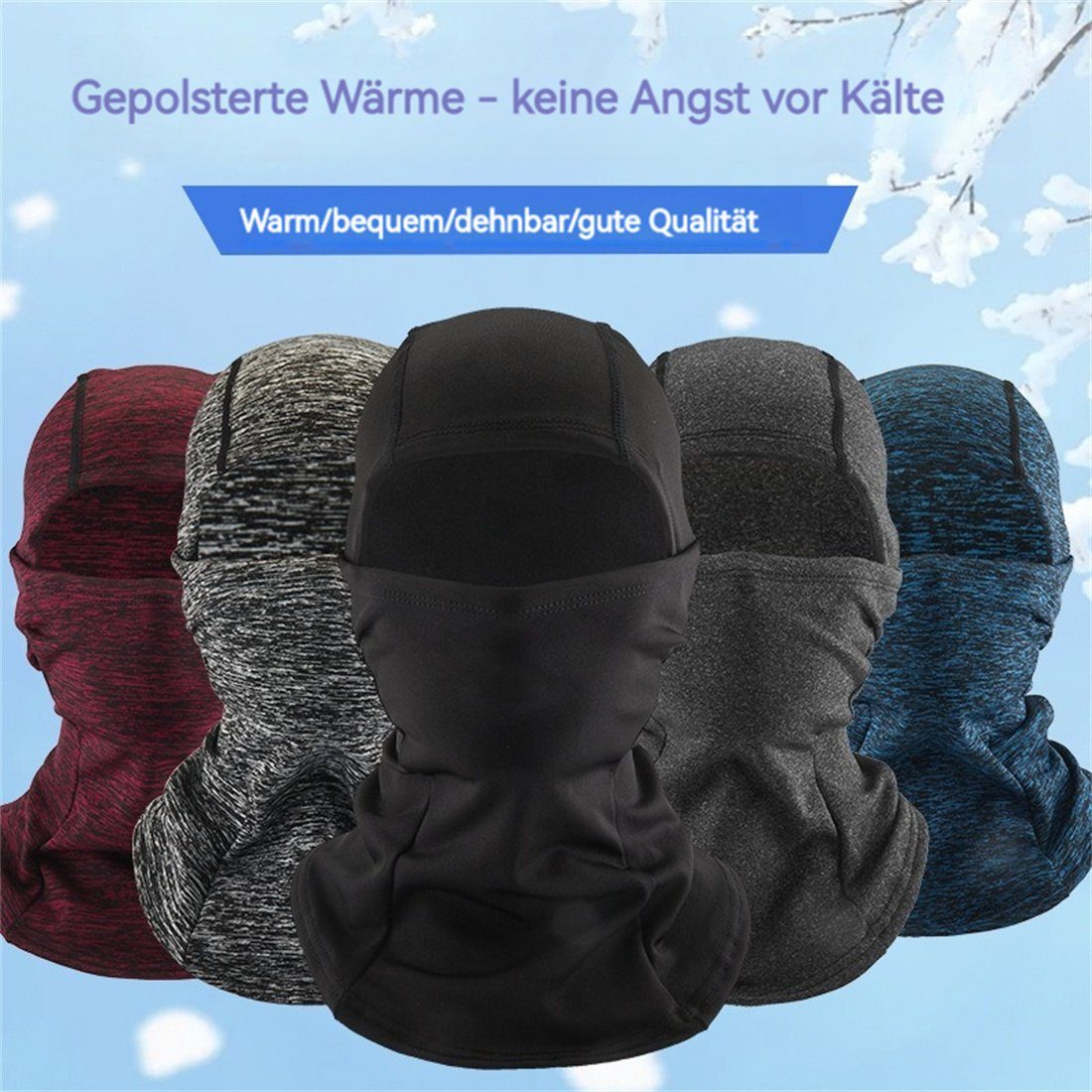 Radfahren DÖRÖY Ski Sturmhaube Kopfbedeckung, warme Schwarz unisex Winter Maske, kalte