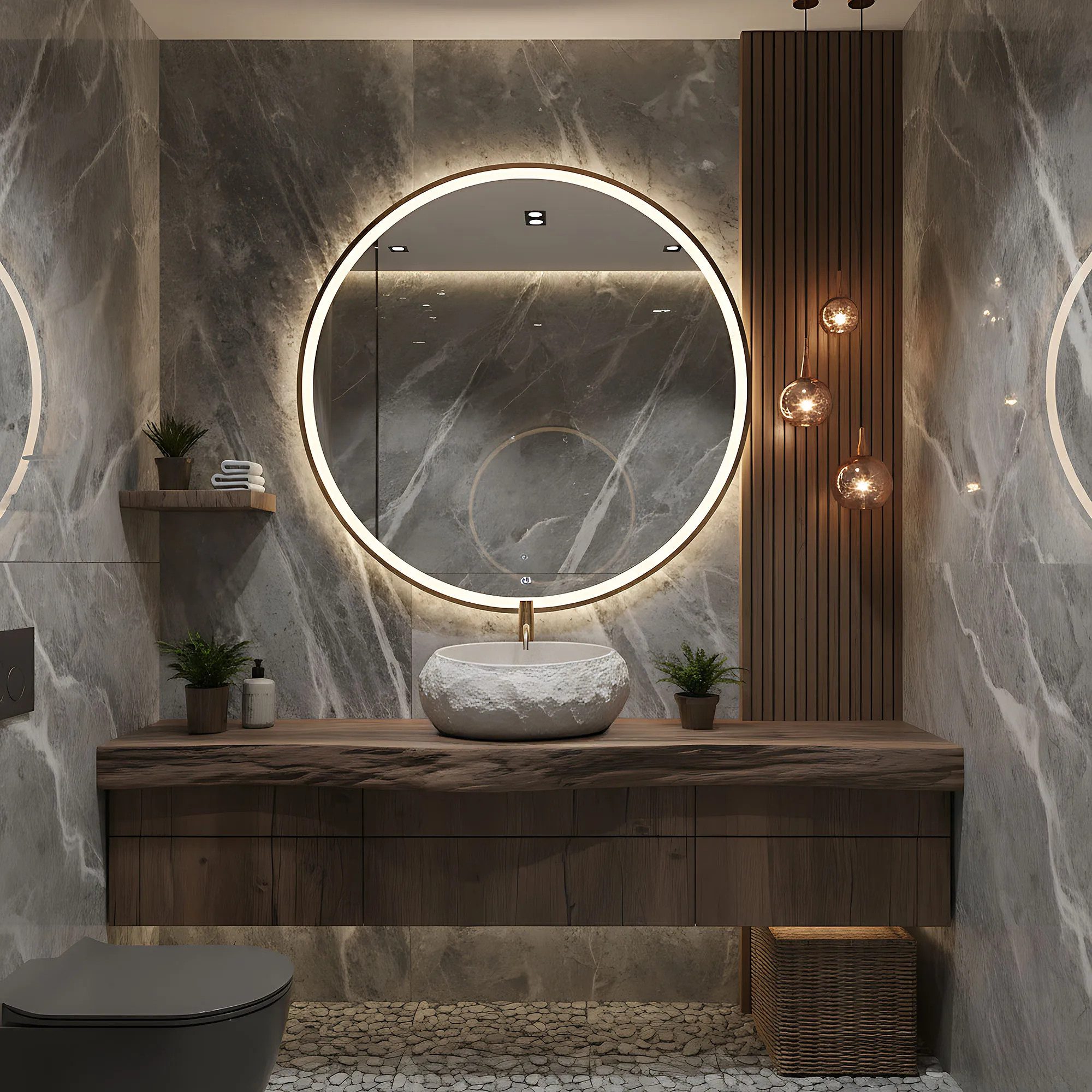 wohnwerk.idee Aufsatzwaschbecken aus Kompositstein, Designer Badwaschbecken 8 Farben – Bild 3 von 5