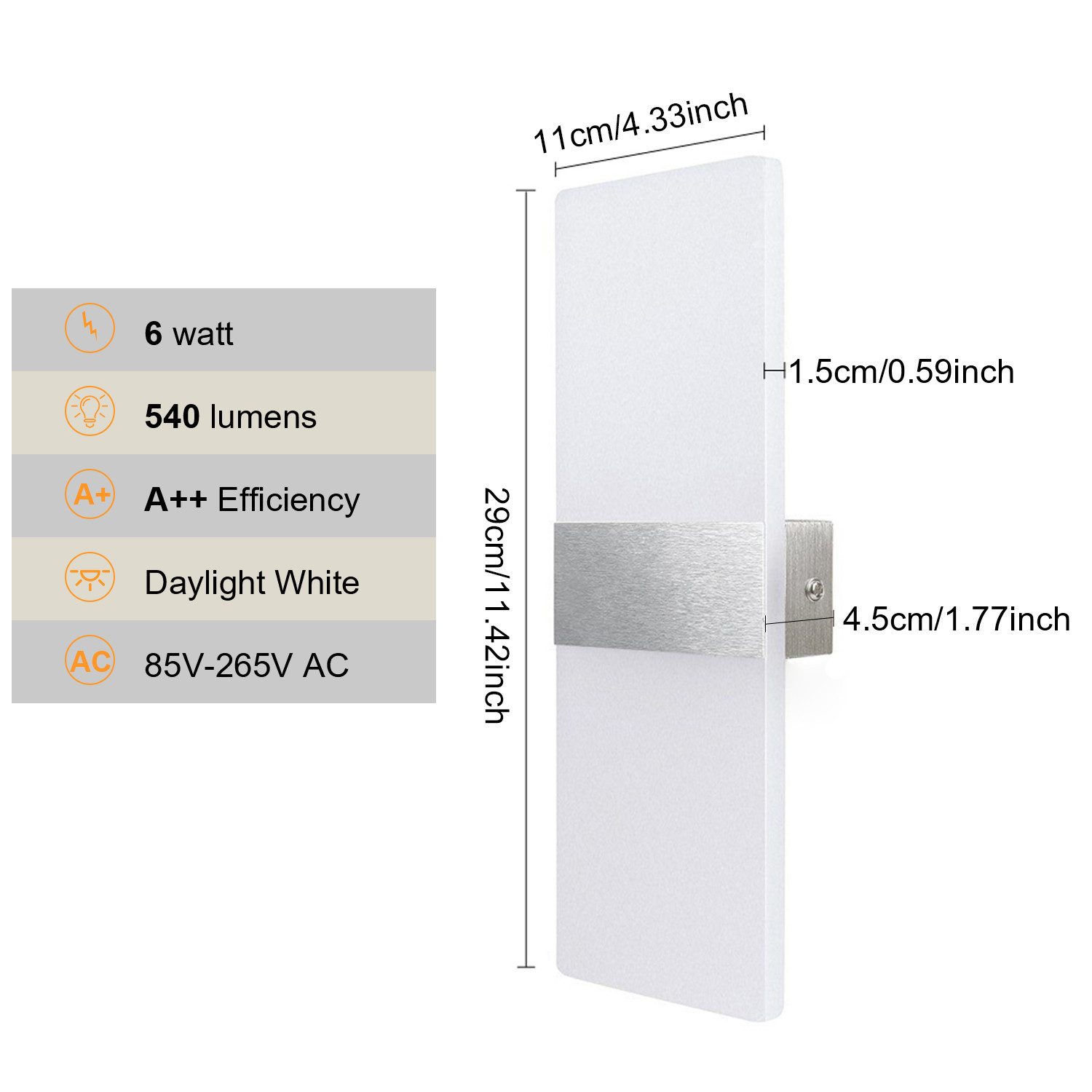 Clanmacy Wandleuchte 2X 6W LED Wandlampe günstig online kaufen