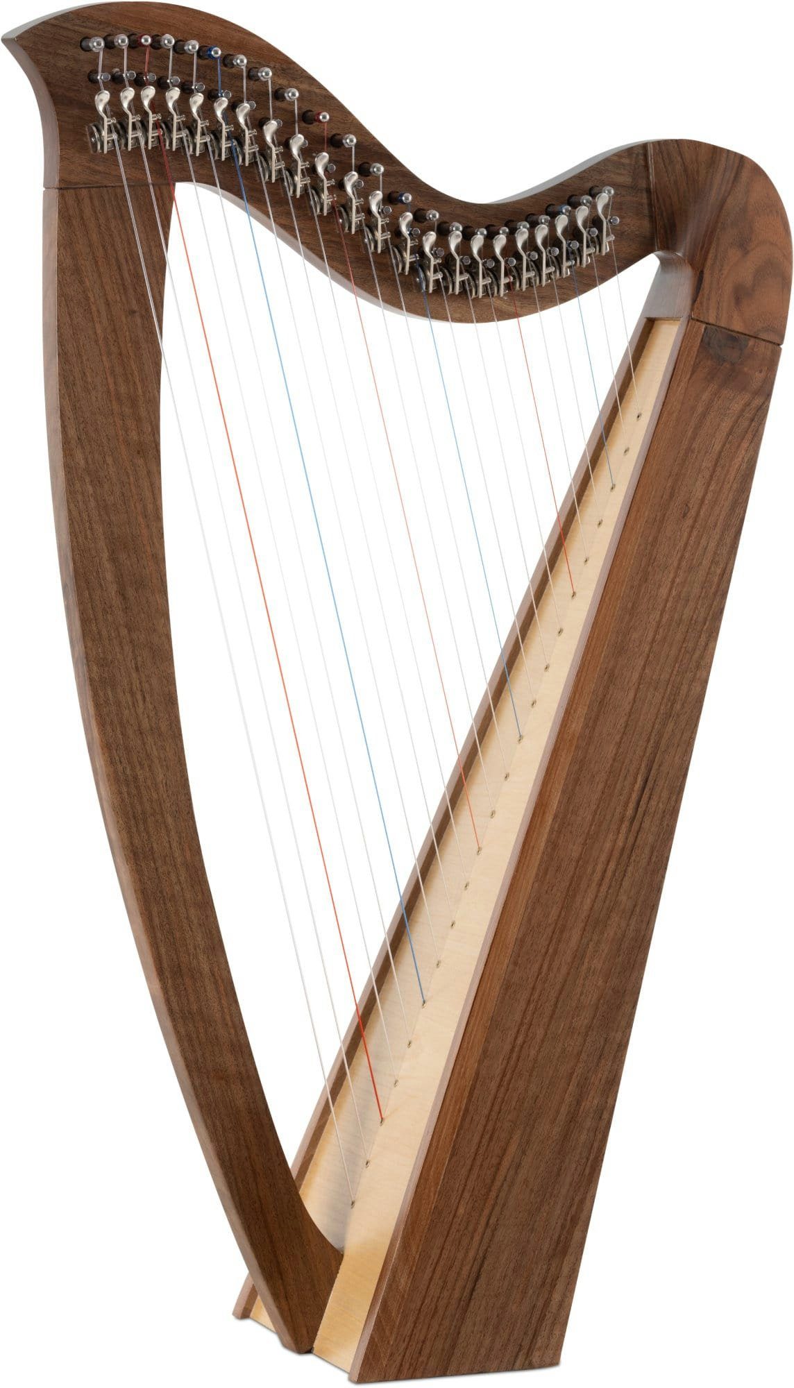 Classic Cantabile Konzertgitarre Keltische Harfe 22 Saiten, Inkl. Tasche, 2 Stimmschlüssel & Ersatzsaiten, Celtic Harp aus Walnussholz- Es-Dur gestimmt - Mit Halbtonmechanik