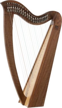 Classic Cantabile Konzertgitarre Keltische Harfe Set mit 22 Saiten, Metro-Tuner, Harfenschule, Notenständer, Tasche & 2 Stimmschlüssel, Celtic Harp aus Walnussholz- Es-Dur gestimmt - Mit Halbtonmechanik