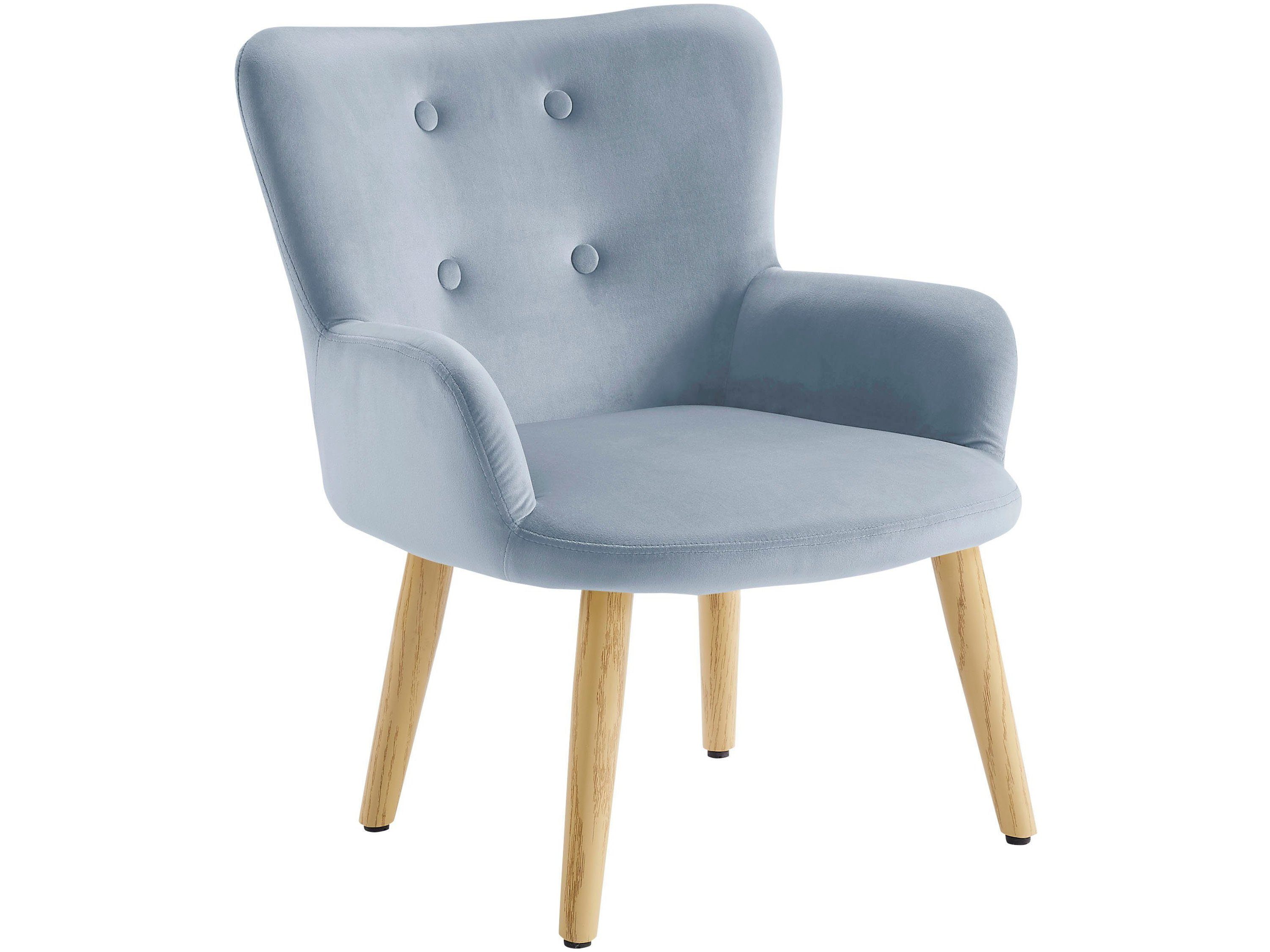 loft24 Sessel Chanel, Kindersessel im modernen Design, Metallbeine im Eichen-Look