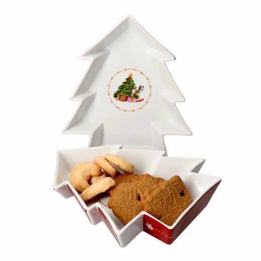 van Well Frühstücksteller »2er Set Keksteller Baum Weihnachtszauber Gebäckschale 22,6x21,2cm«
