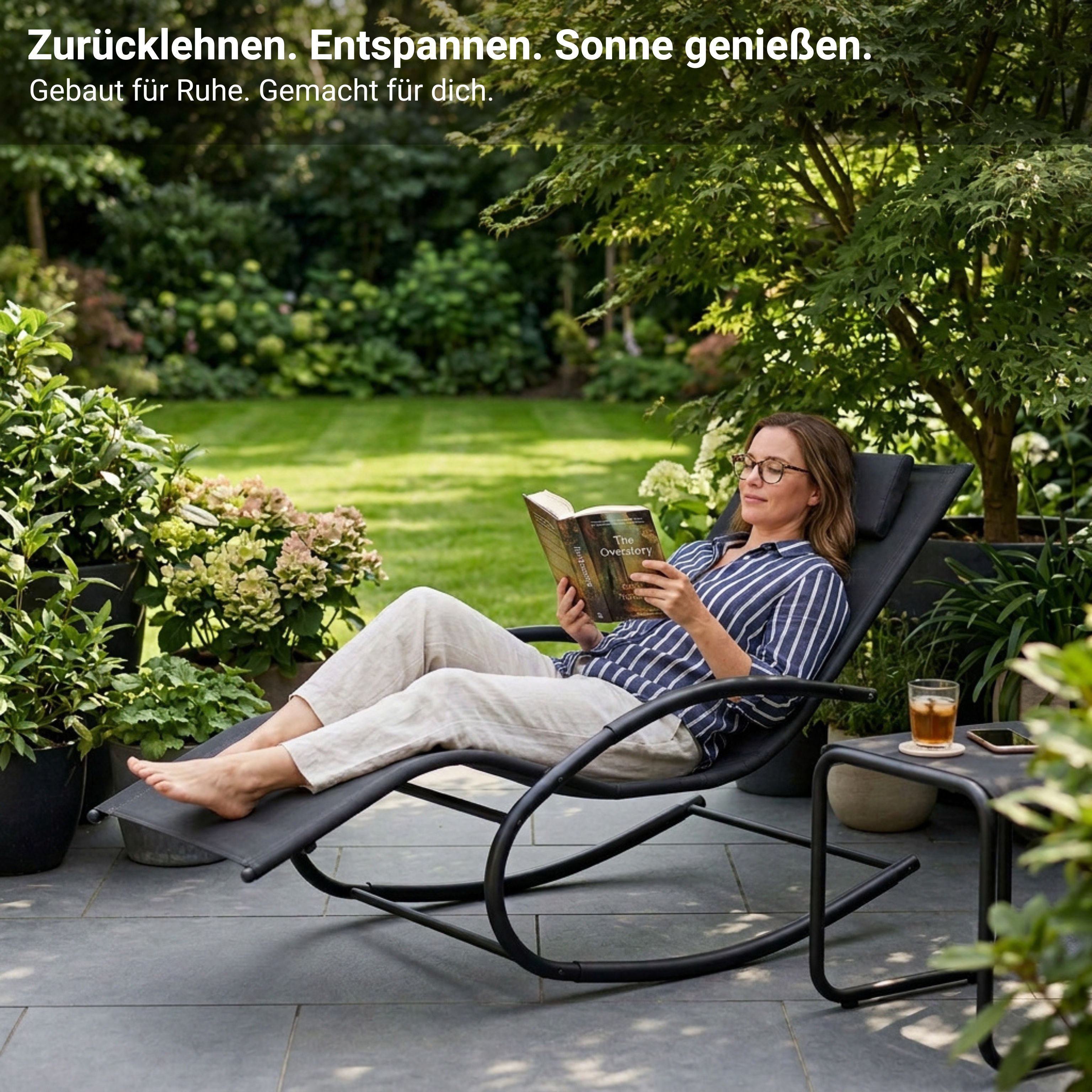 NovaTerra Gartenlounge-Set Premium Sun Lounger verschiedene Farben, Terrasse und Outdoor, Wetterfeste und rostbeständige Liege mit pulverbeschichtetem Gestell